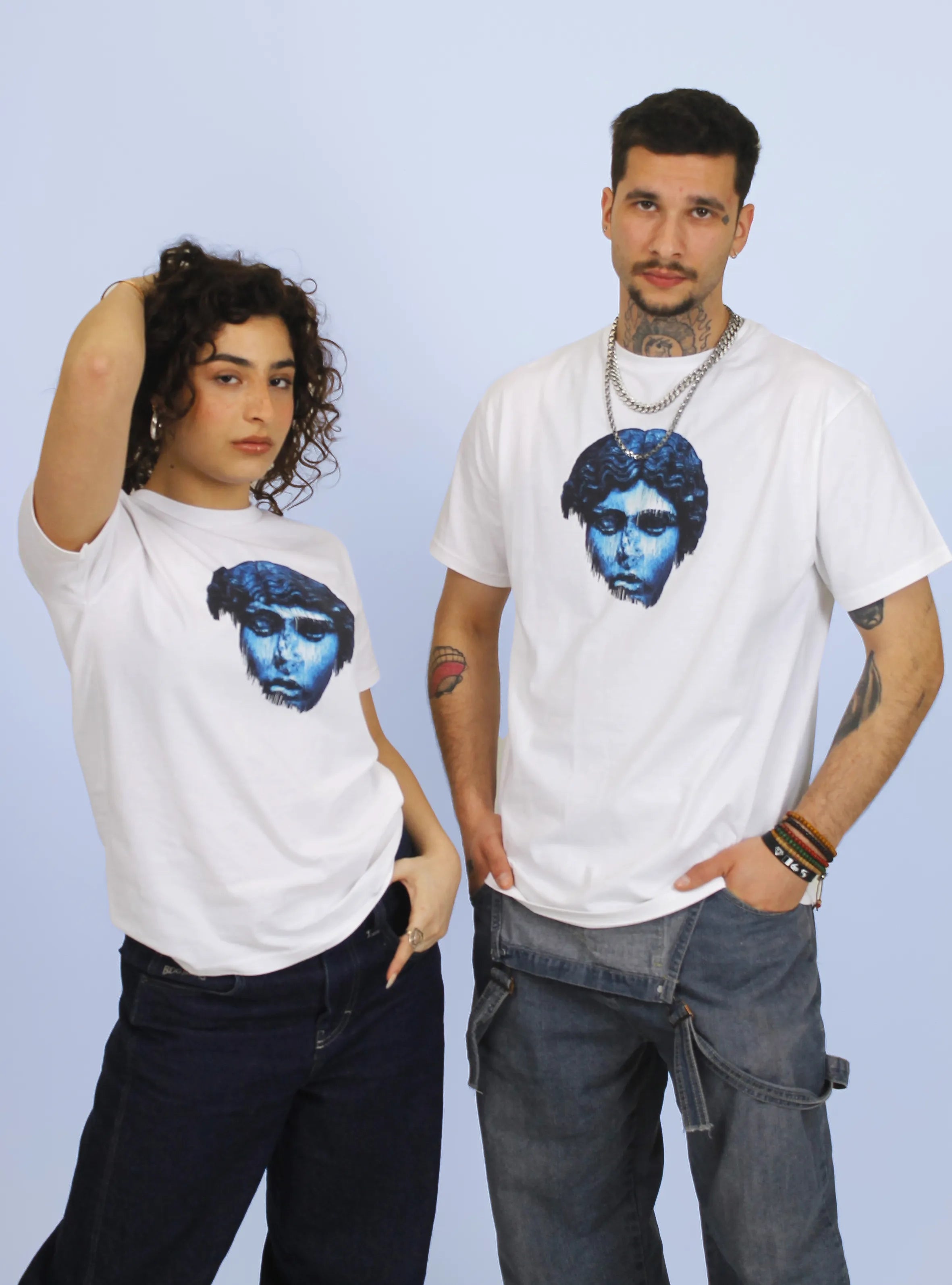HEAD NO SHOULDERS BLUE – FRONT PRINT – WHITE T-SHIRT