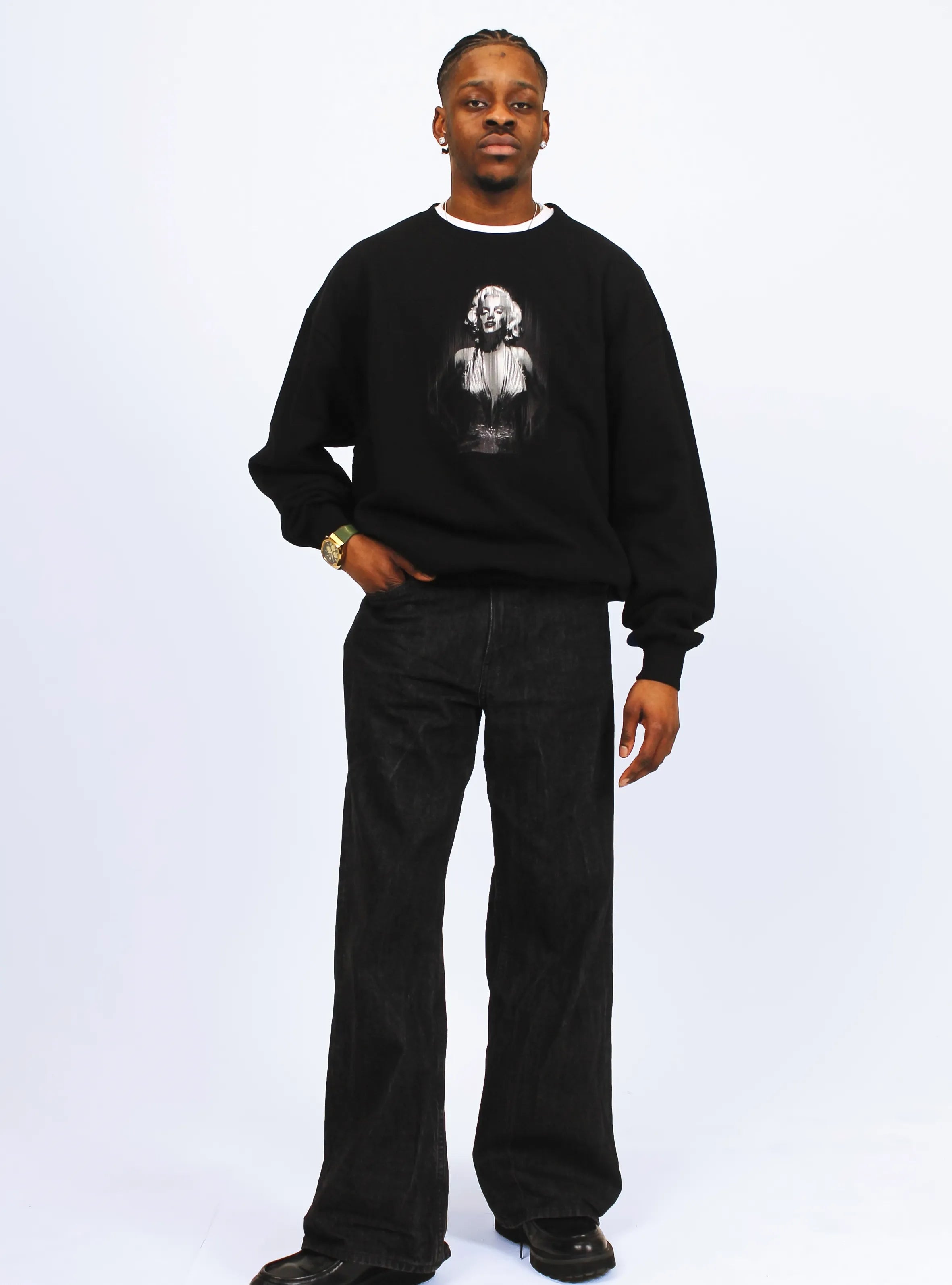 ICON ONE – FRONT PRINT – BLACK JUMPER