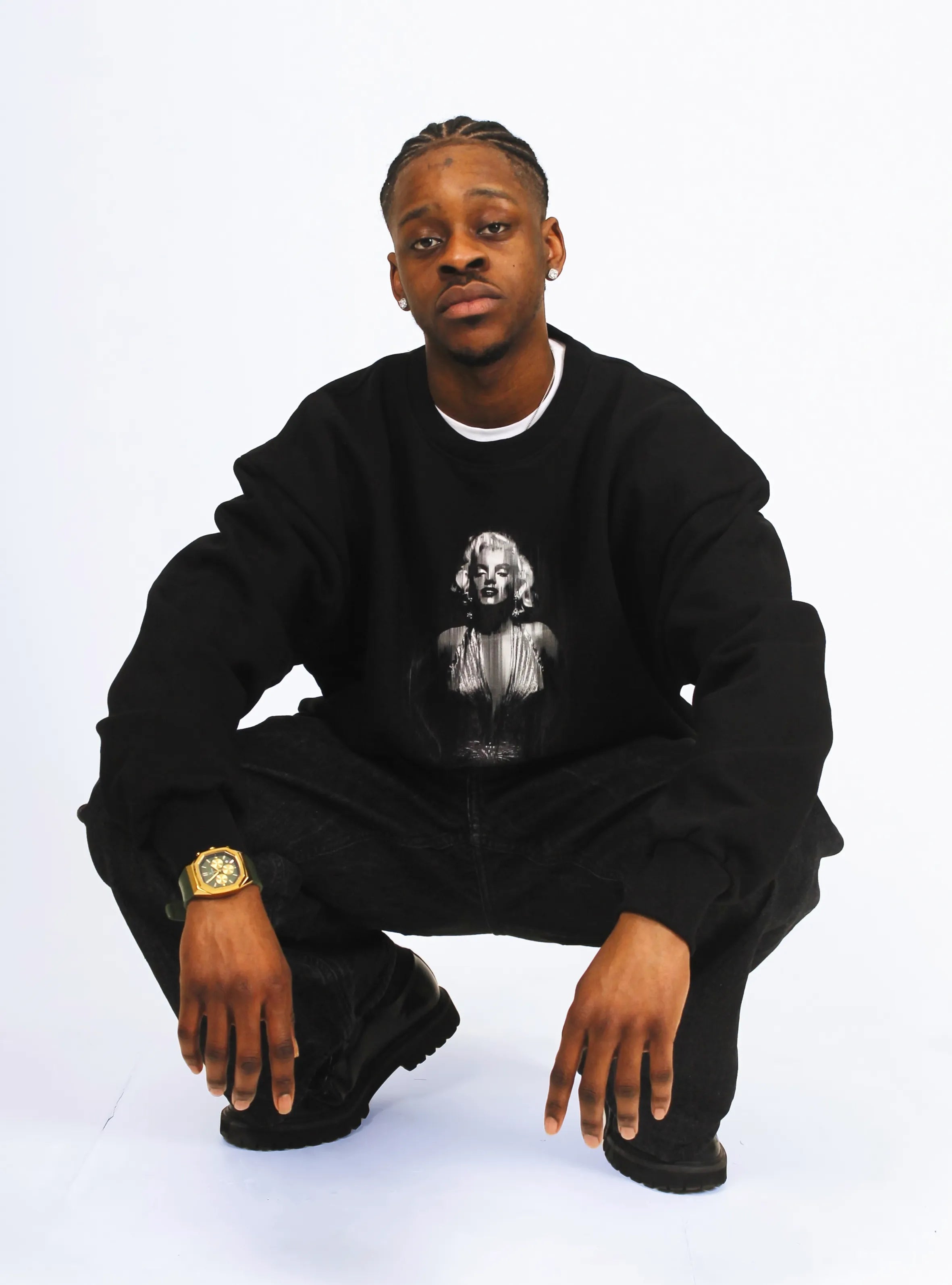ICON ONE – FRONT PRINT – BLACK JUMPER
