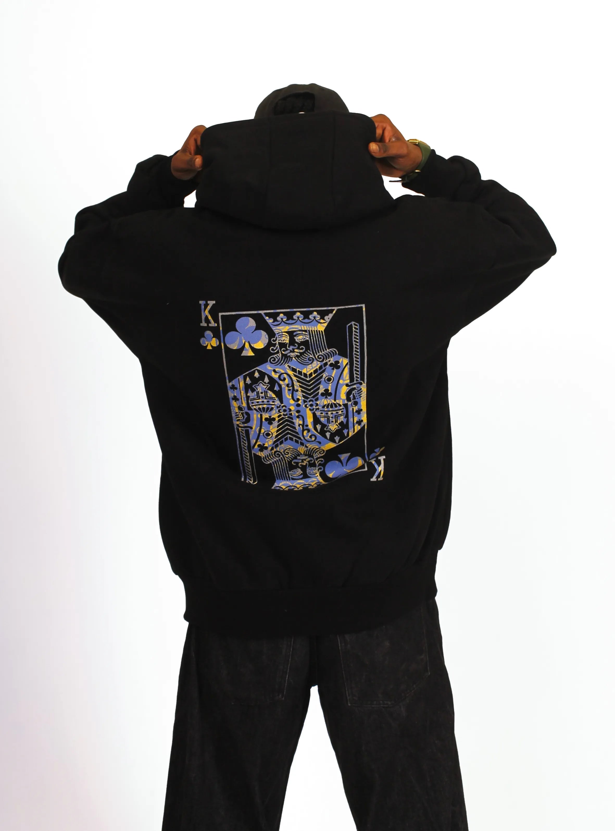 KING OF CLUBS – BACK PRINT – BLACK HOODIE