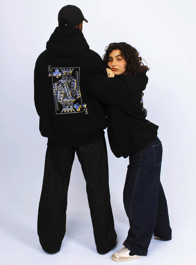 KING OF CLUBS – BACK PRINT – BLACK HOODIE