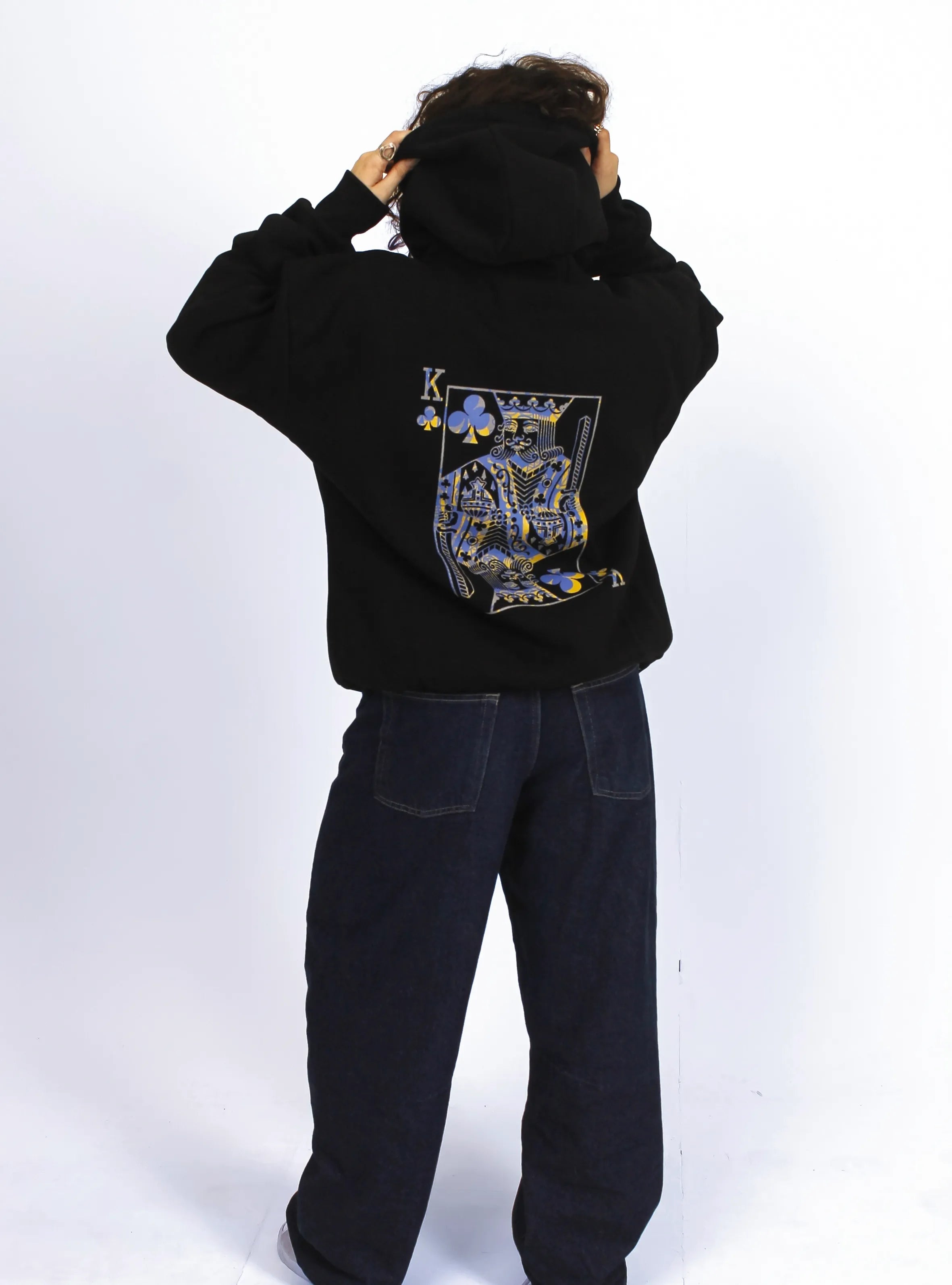 KING OF CLUBS – BACK PRINT – BLACK HOODIE