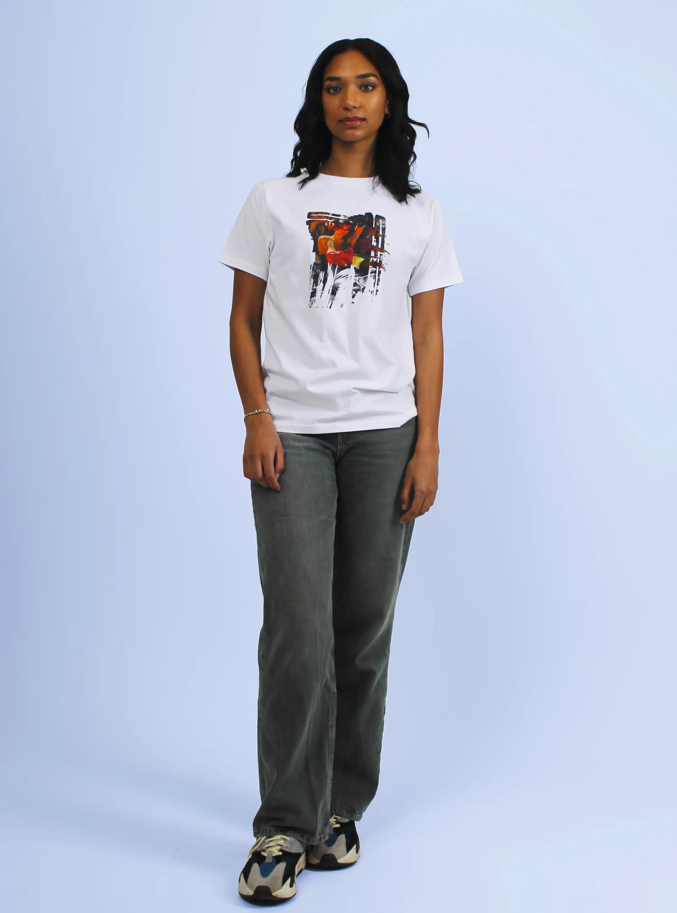 POP STROKE ONE – FRONT PRINT – WHITE T-SHIRT
