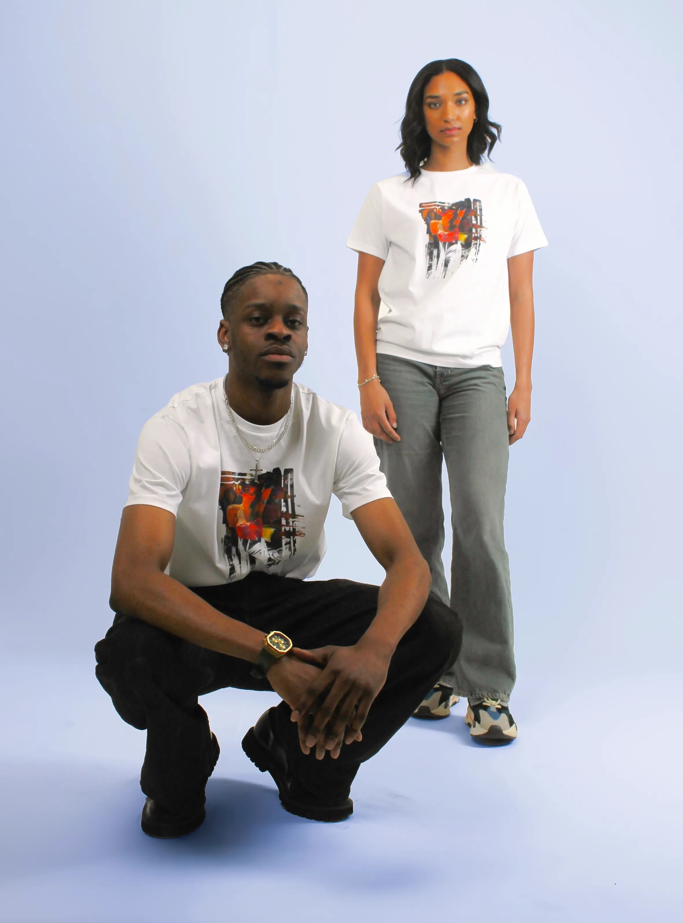 POP STROKE ONE – FRONT PRINT – WHITE T-SHIRT