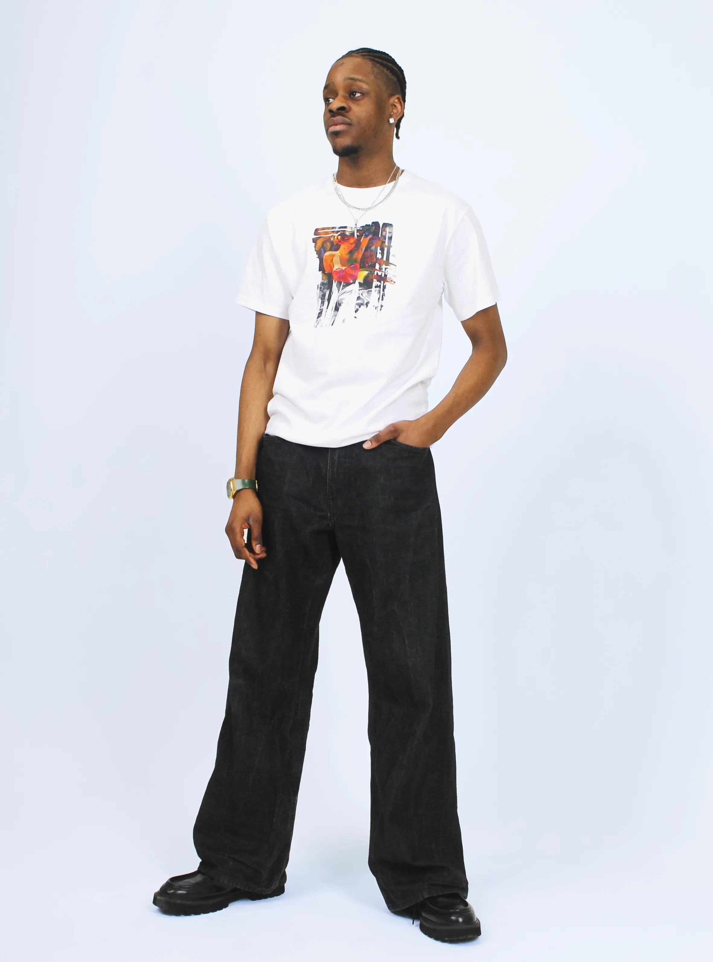 POP STROKE ONE – FRONT PRINT – WHITE T-SHIRT