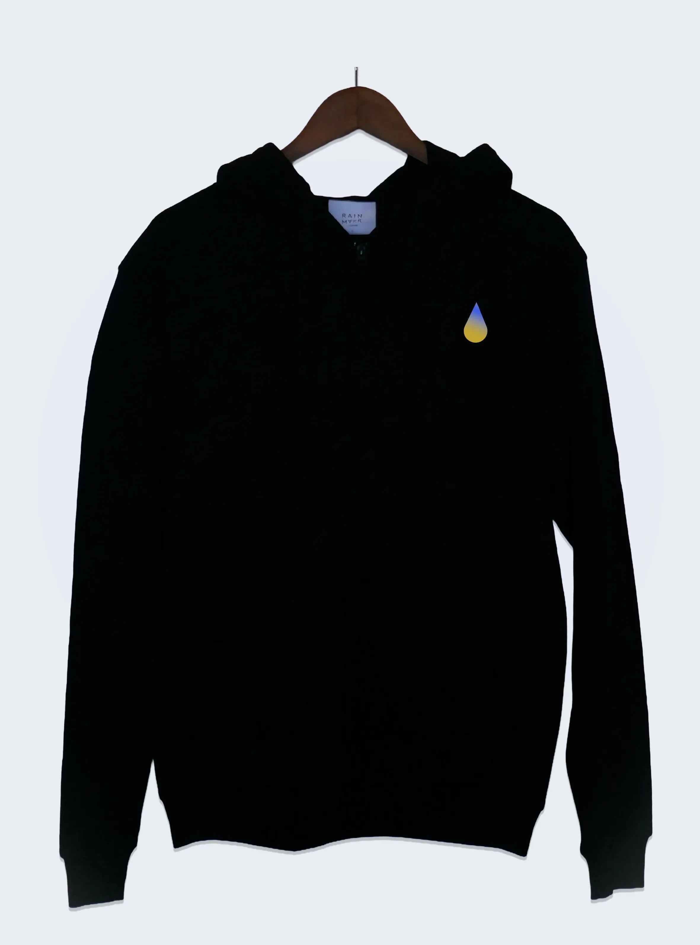 QUEEN OF ARTS – BACK PRINT – BLACK REGULAR ZIPPED HOODIE