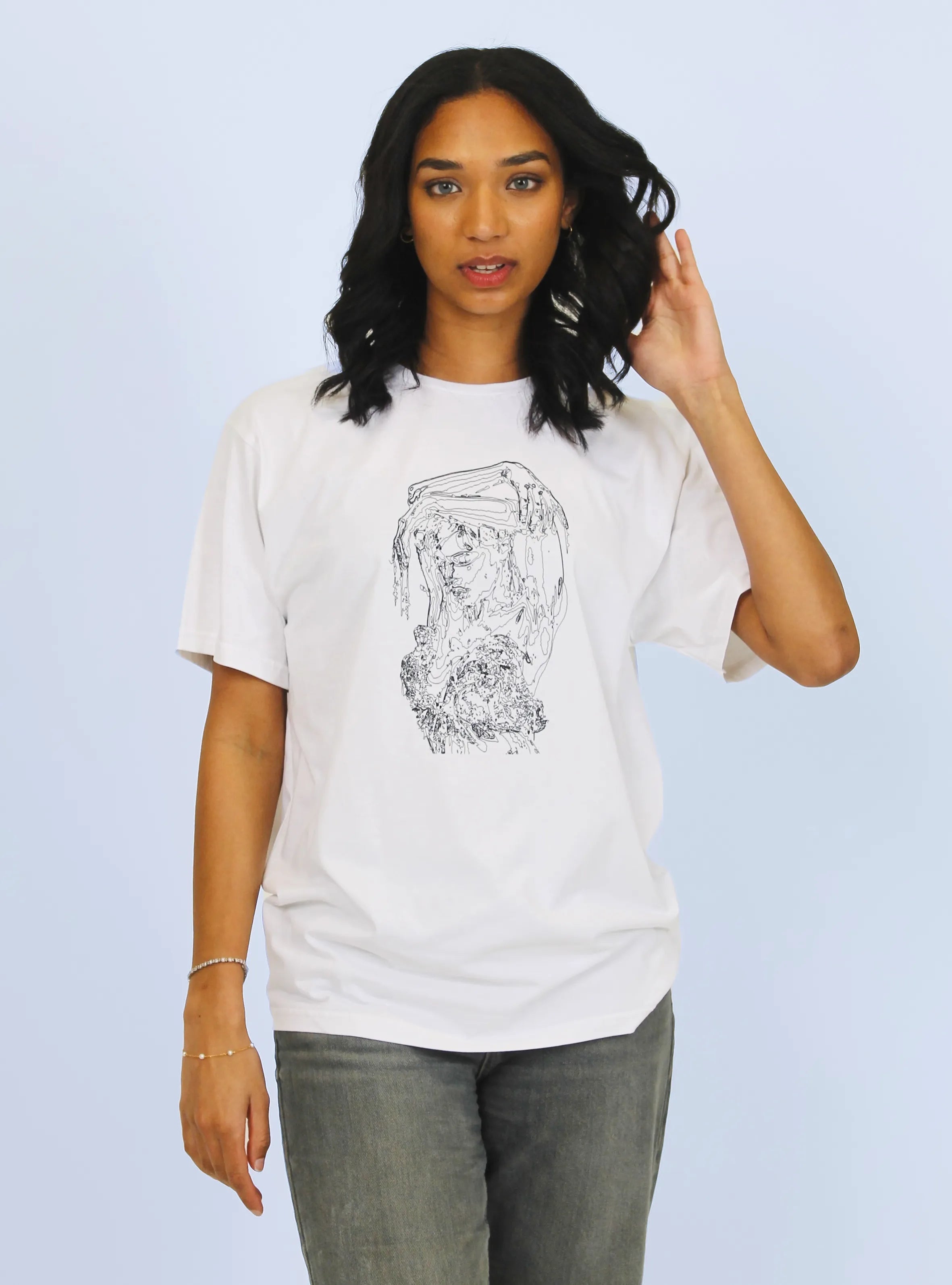 RAIN SHOWER – FRONT PRINT – WHITE T-SHIRT