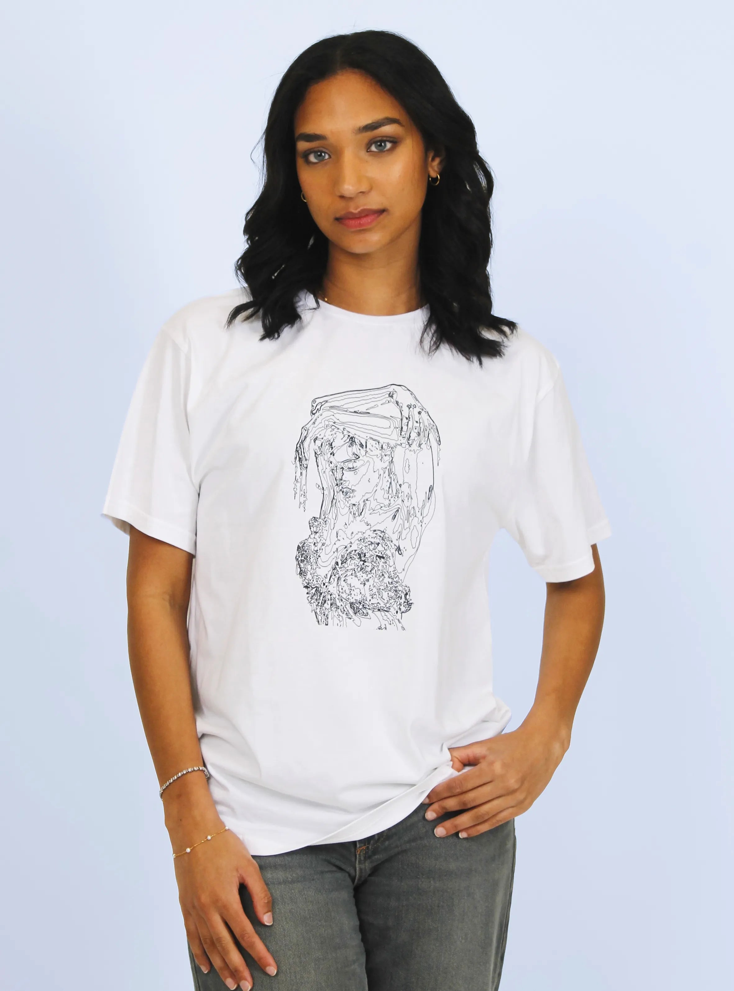RAIN SHOWER – FRONT PRINT – WHITE T-SHIRT