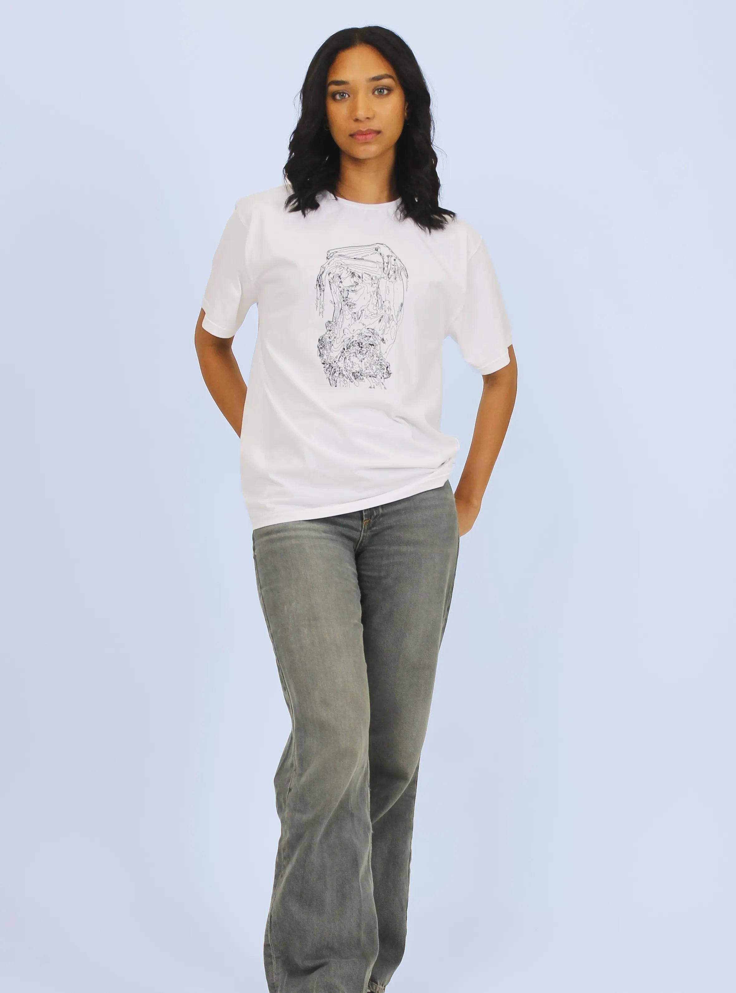 RAIN SHOWER – FRONT PRINT – WHITE T-SHIRT
