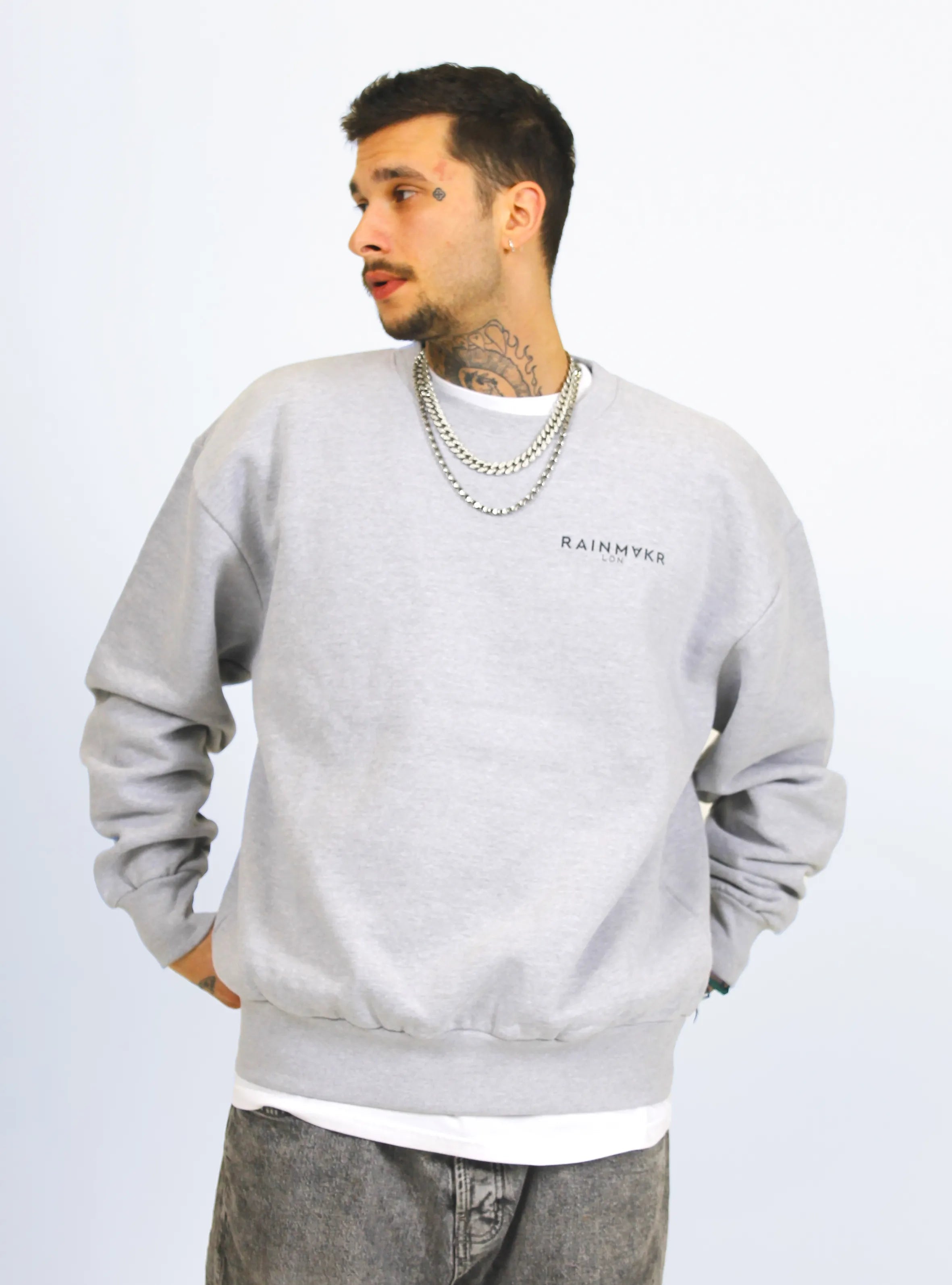 SKATER LIFE – BACK PRINT – GREY JUMPER