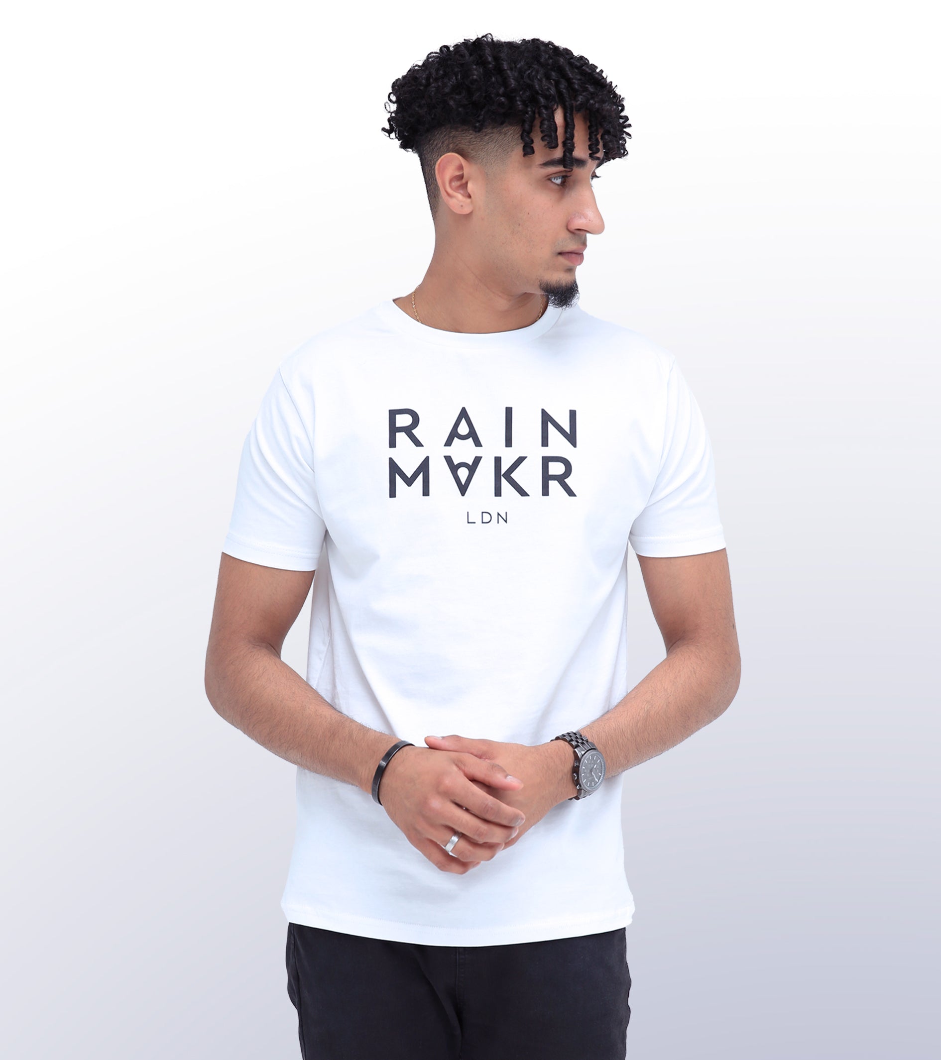 RAINMAKR LDN – FRONT PRINT – WHITE T-SHIRT