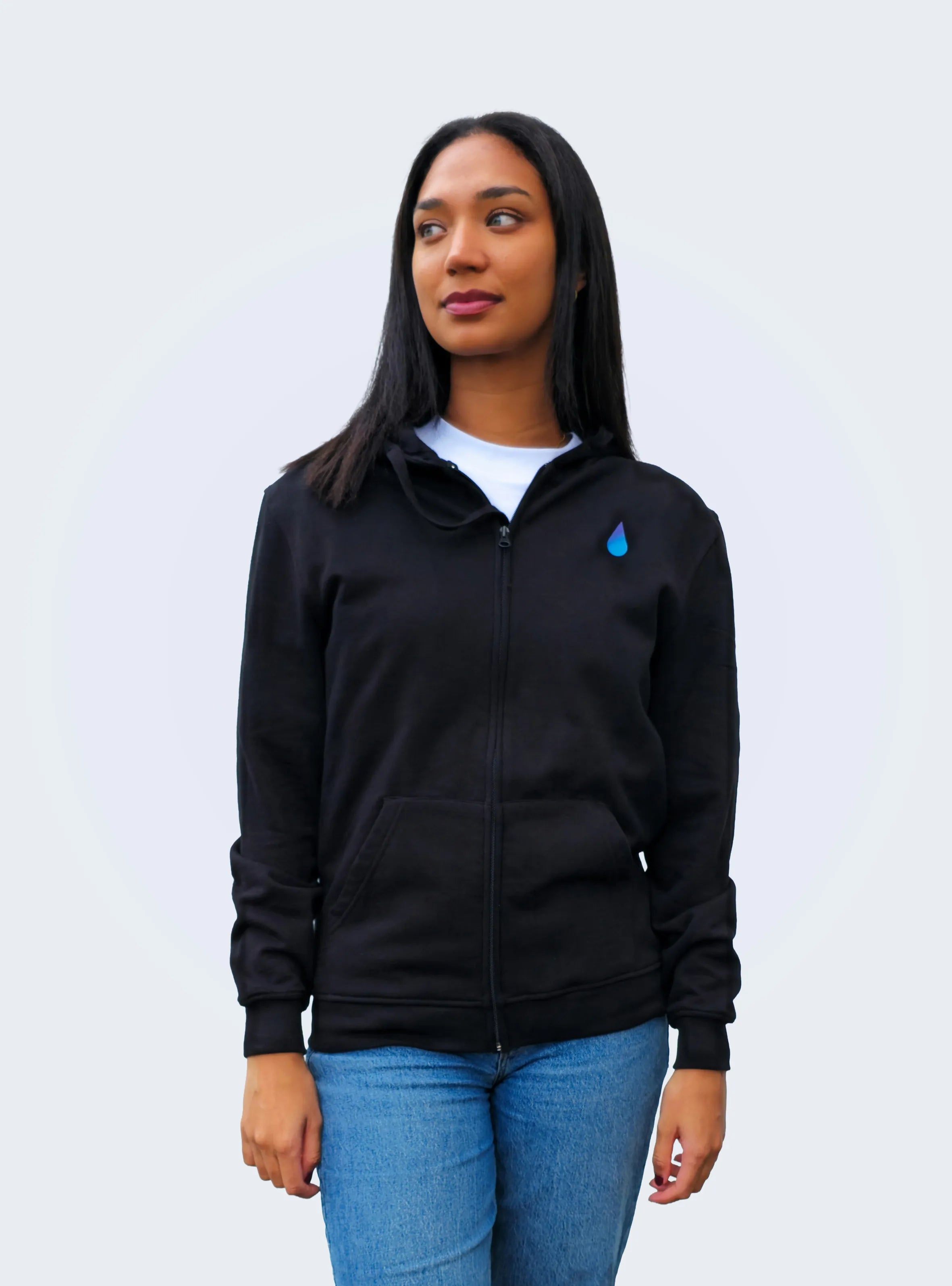 ACE OF SPADES COLOUR GLITCH – BACK PRINT – BLACK REGULAR ZIPPED HOODIE