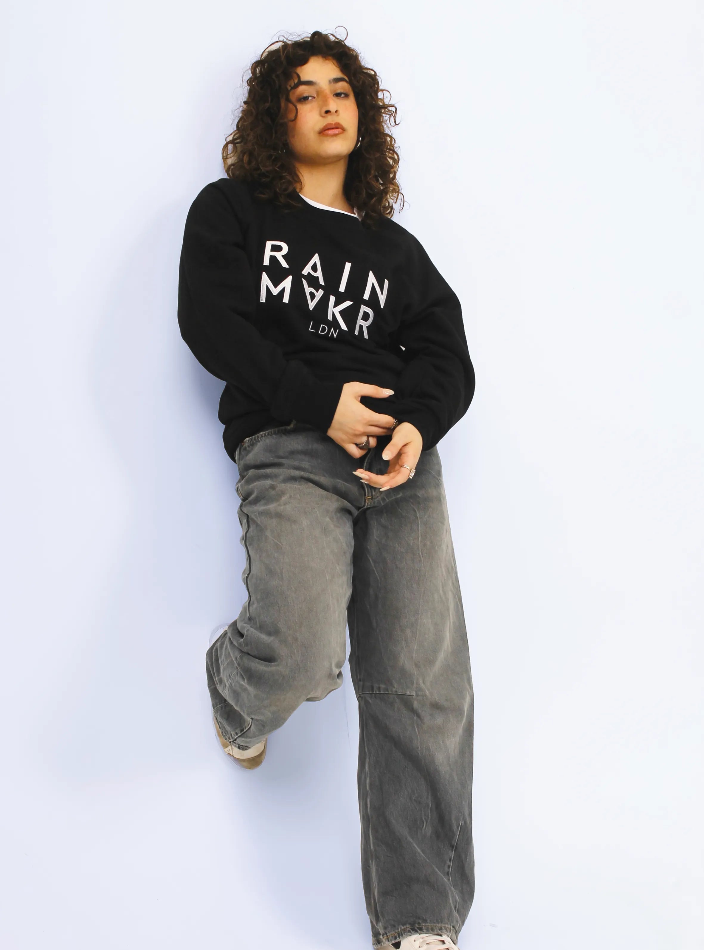 RAINMAKR LDN – FRONT PRINT – BLACK JUMPER