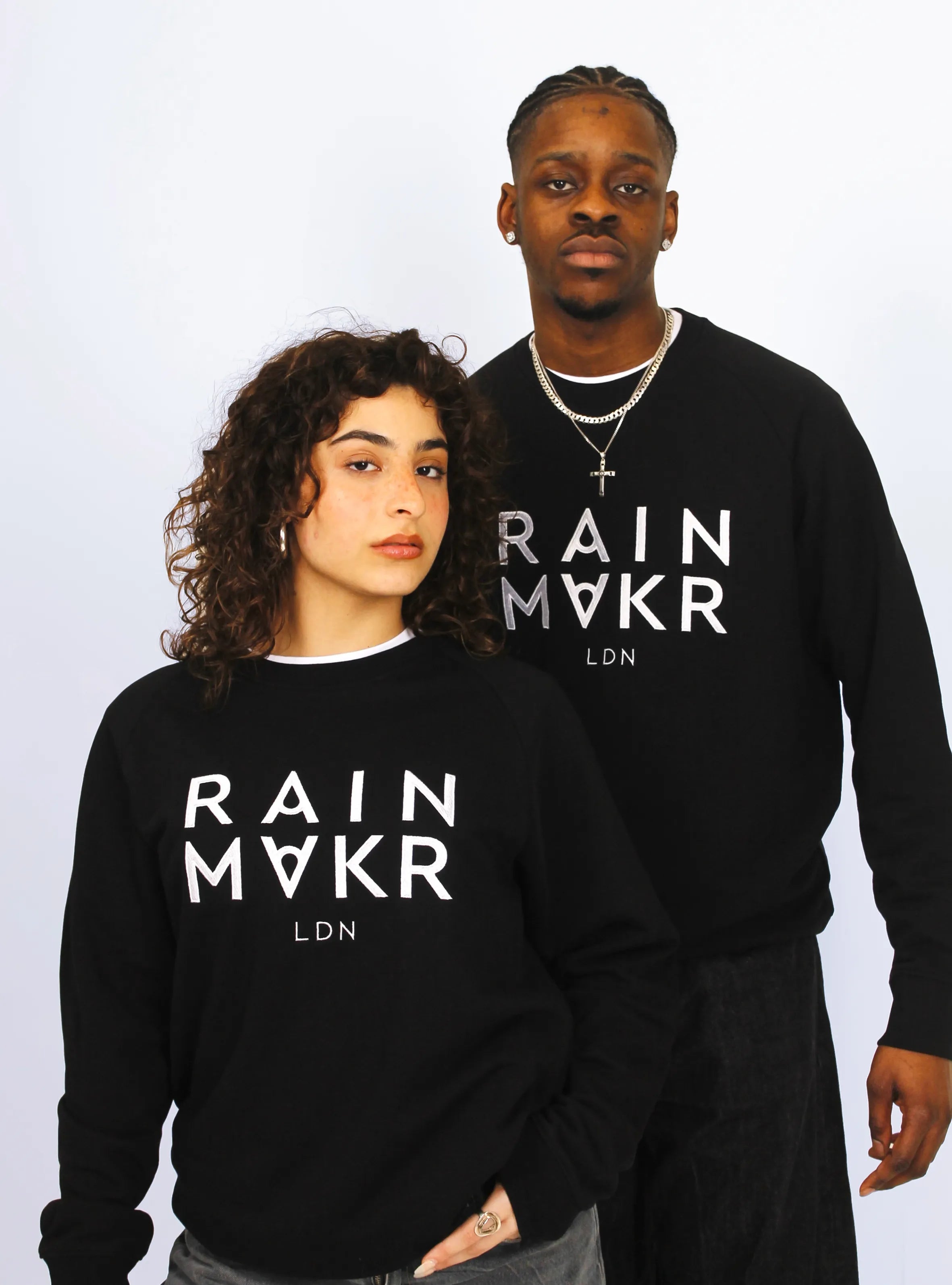 RAINMAKR LDN – FRONT PRINT – BLACK JUMPER