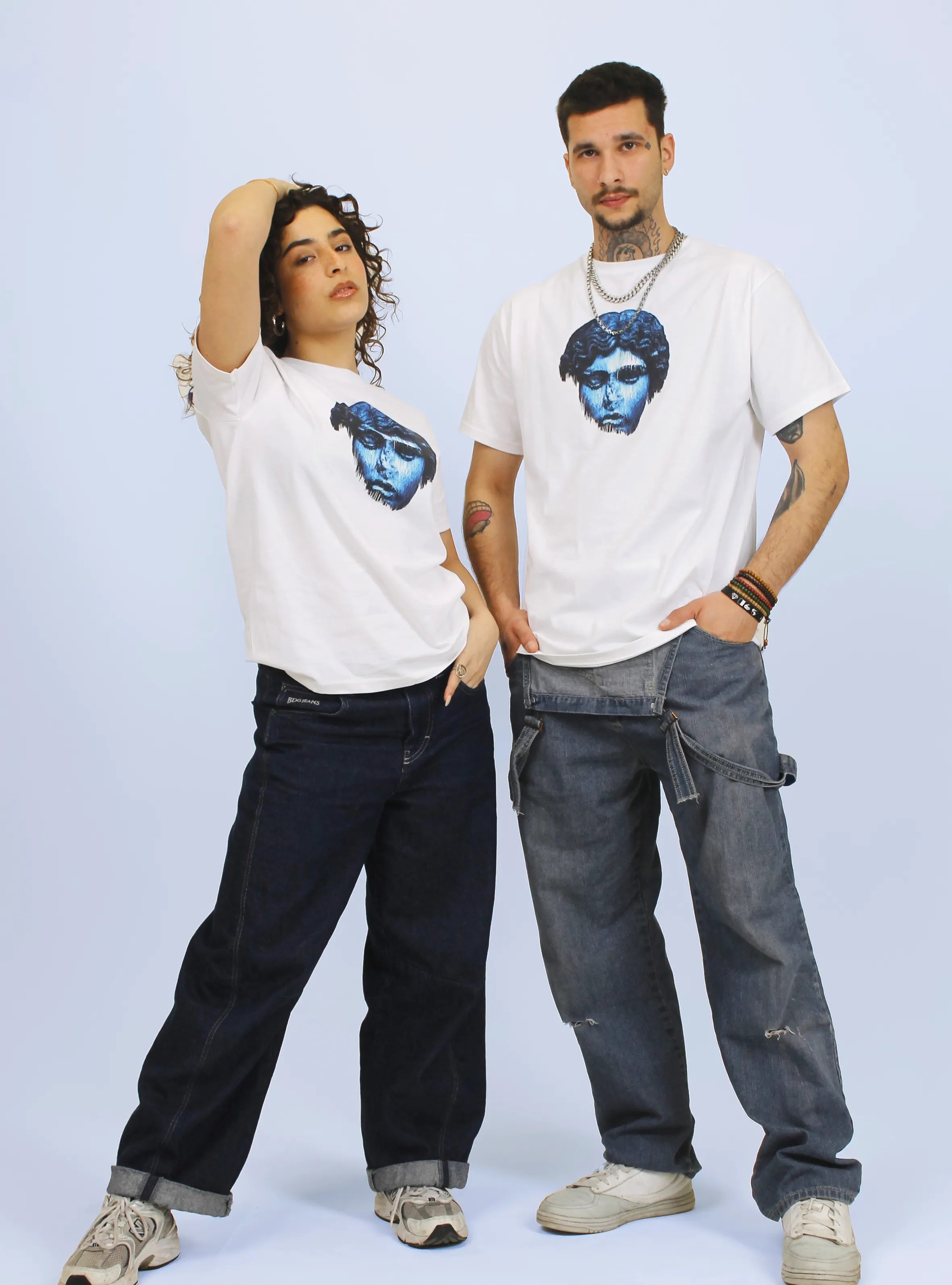 HEAD NO SHOULDERS BLUE – FRONT PRINT – WHITE T-SHIRT