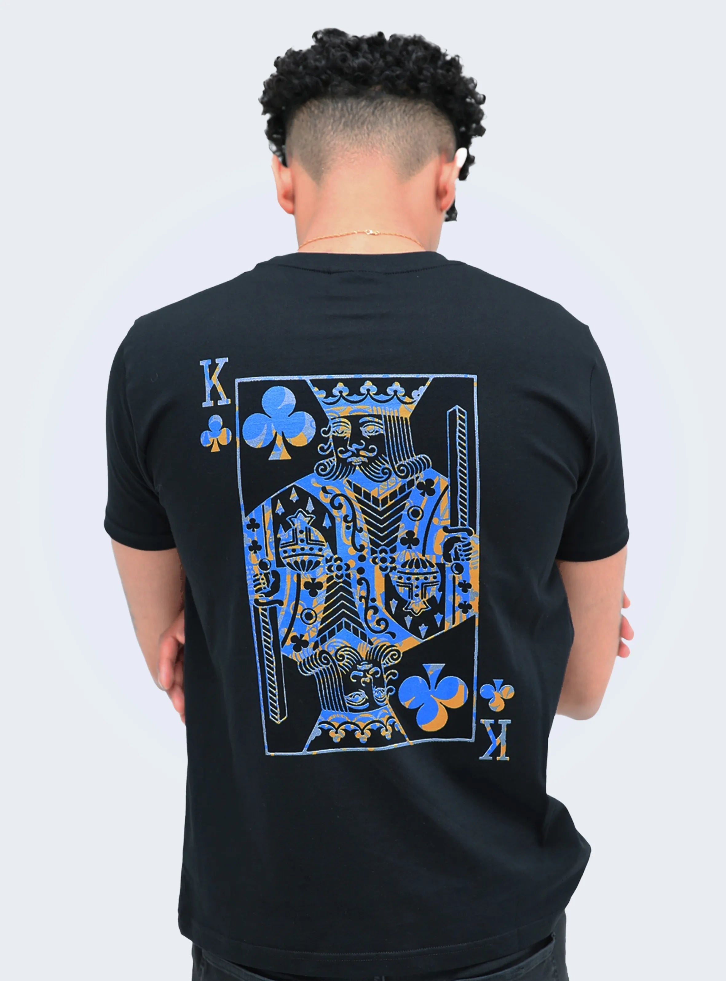 KING OF CLUBS – BACK PRINT – BLACK T-SHIRT