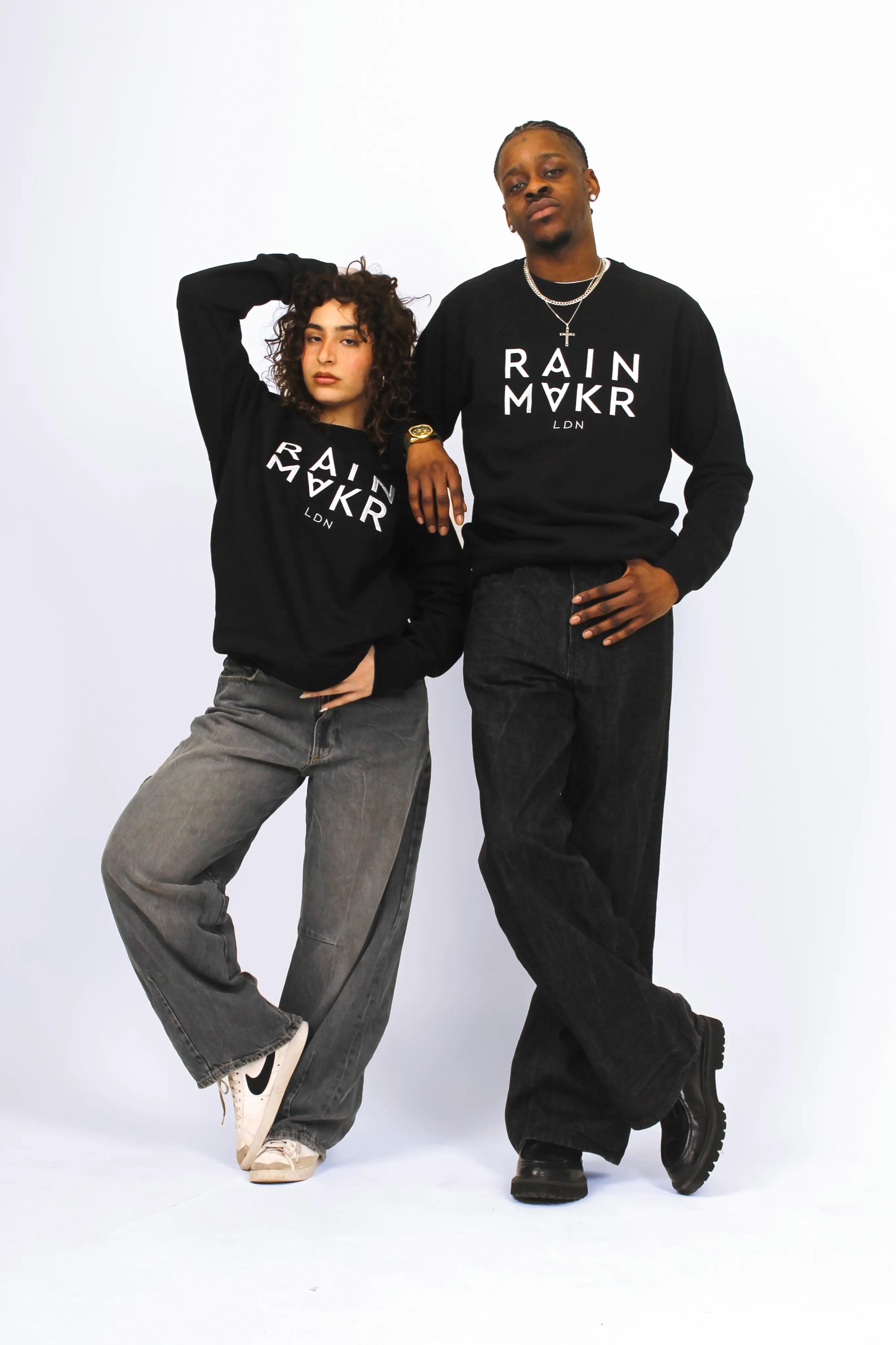 RAINMAKR LDN – FRONT PRINT – BLACK JUMPER