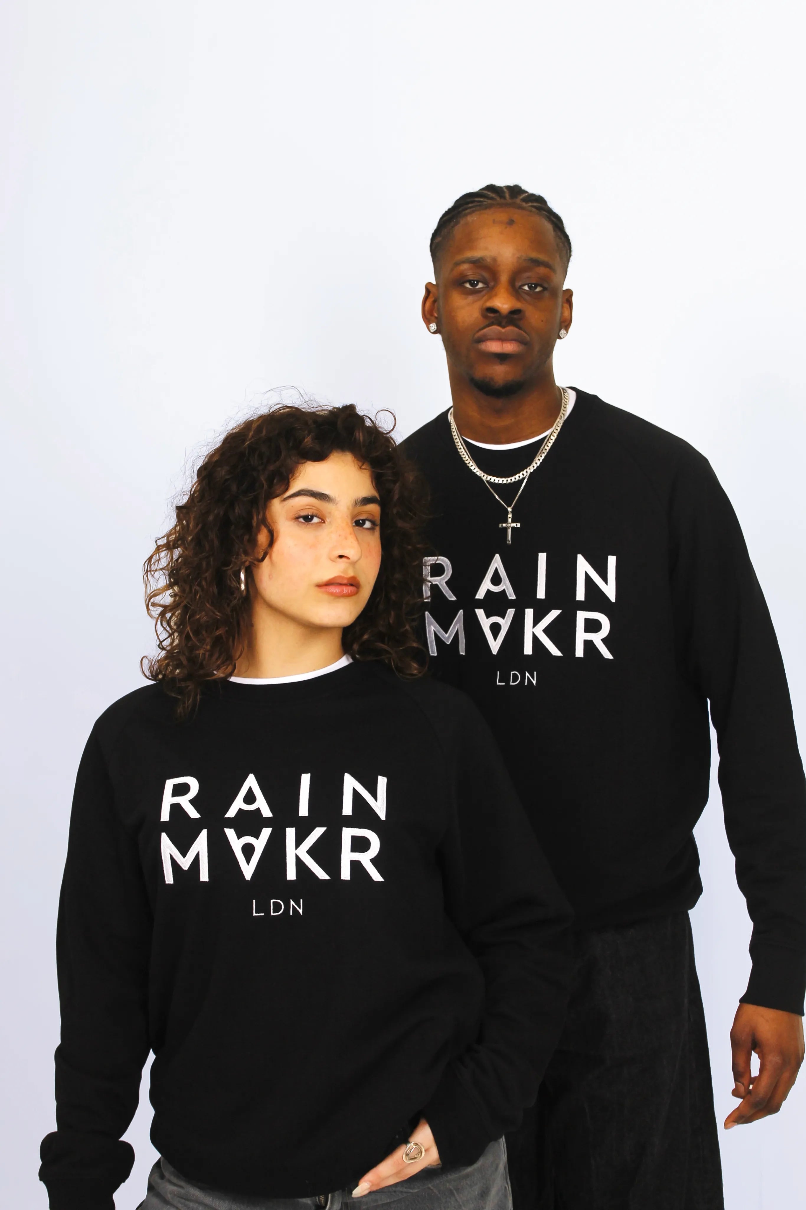 RAINMAKR LDN – FRONT PRINT – BLACK JUMPER