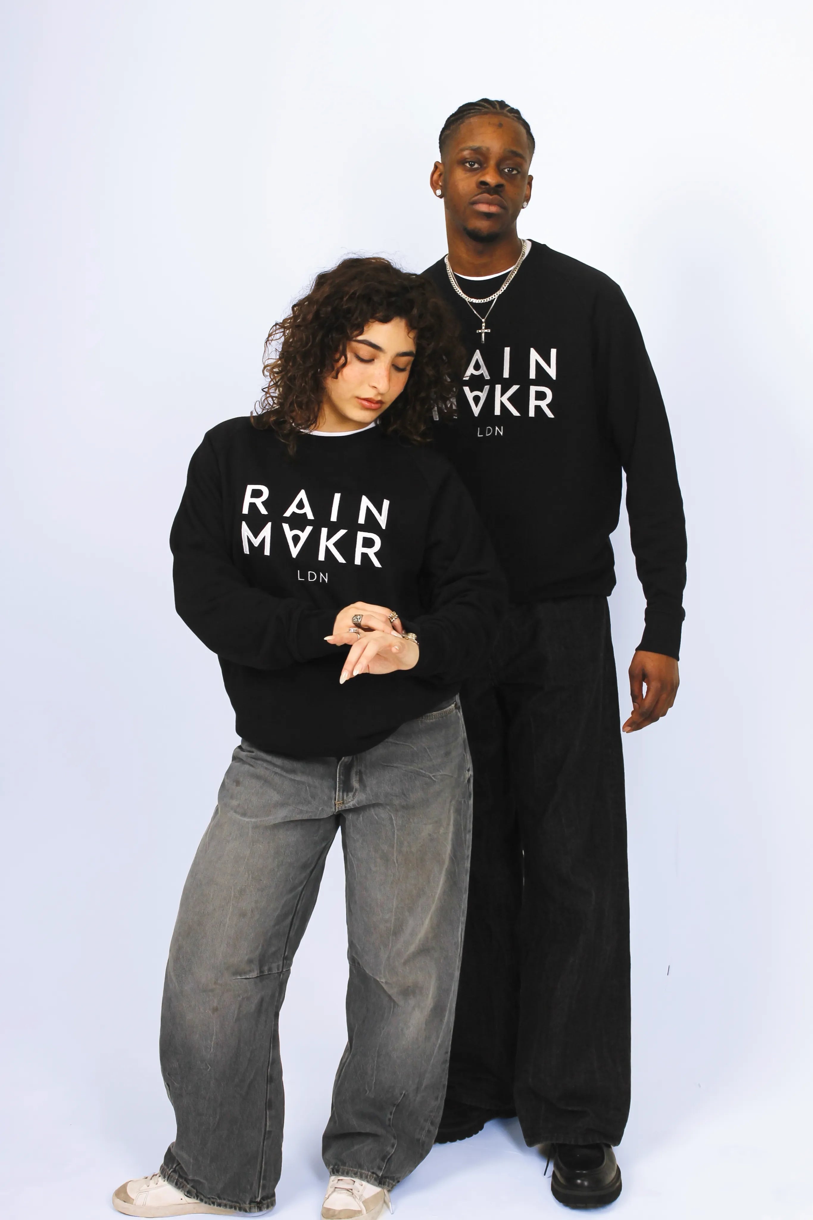 RAINMAKR LDN – FRONT PRINT – BLACK JUMPER