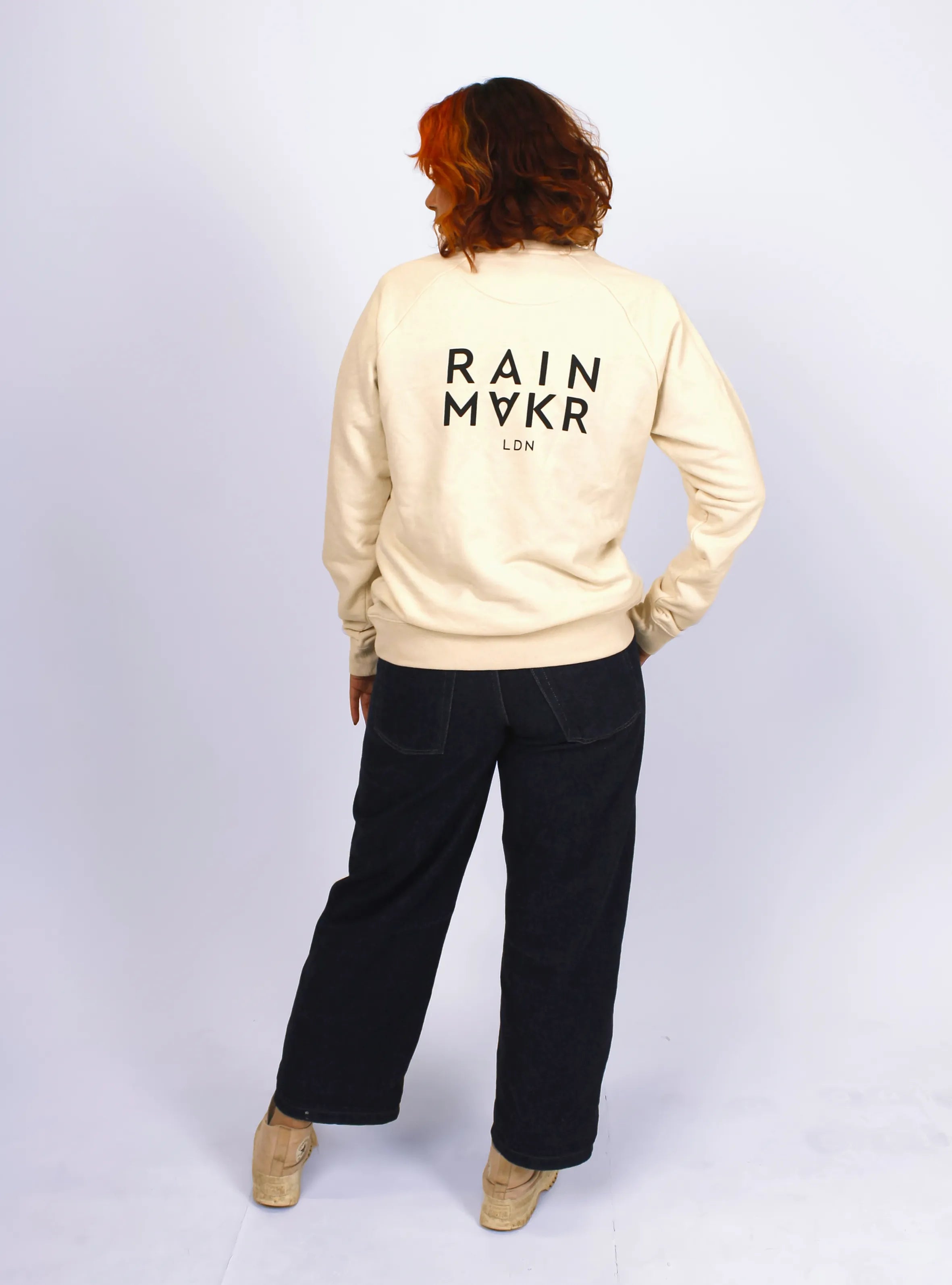 RAINMAKR LDN – BACK PRINT – NATURAL RAW JUMPER