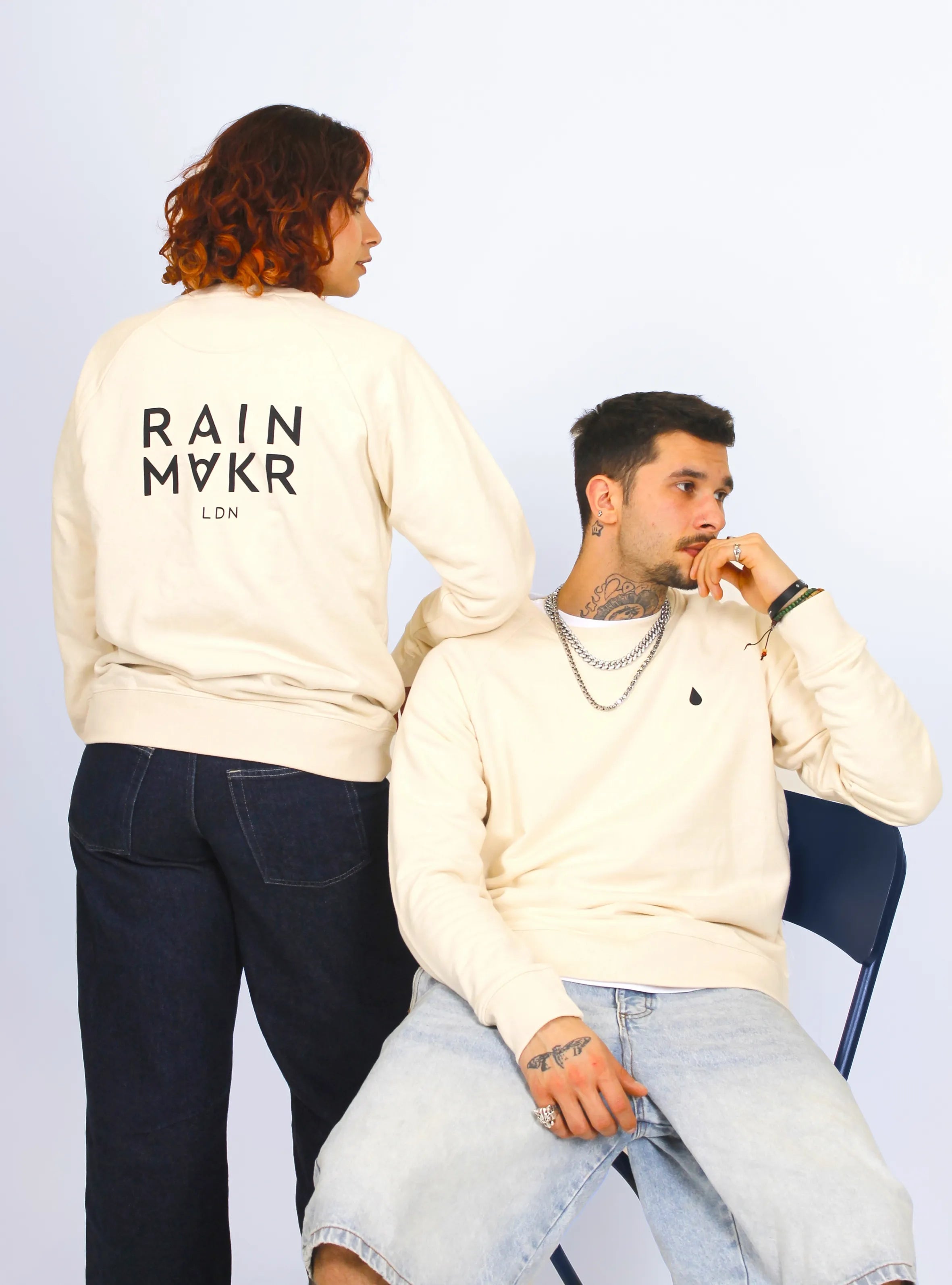 RAINMAKR LDN – BACK PRINT – NATURAL RAW JUMPER