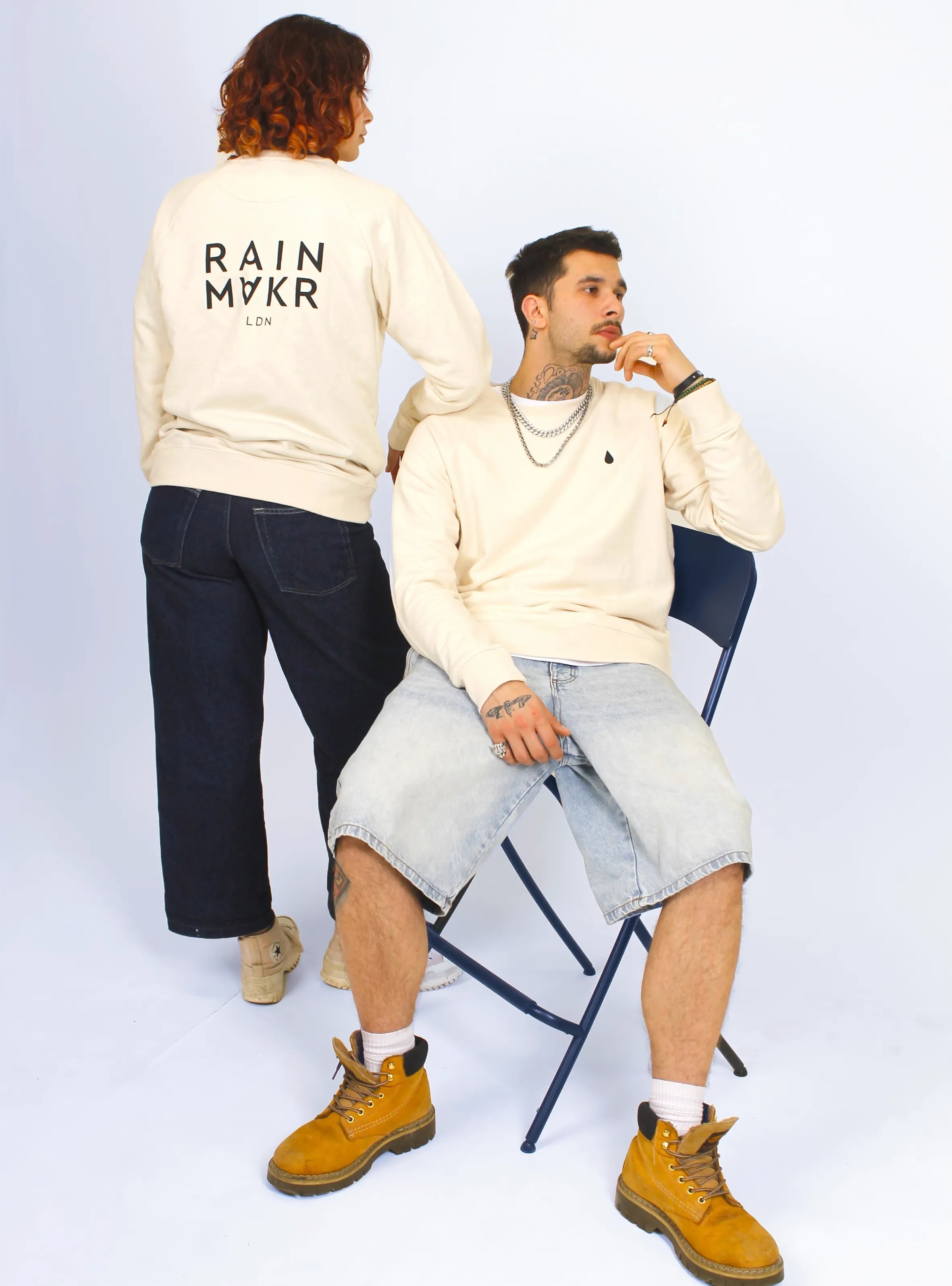 RAINMAKR LDN – BACK PRINT – NATURAL RAW JUMPER