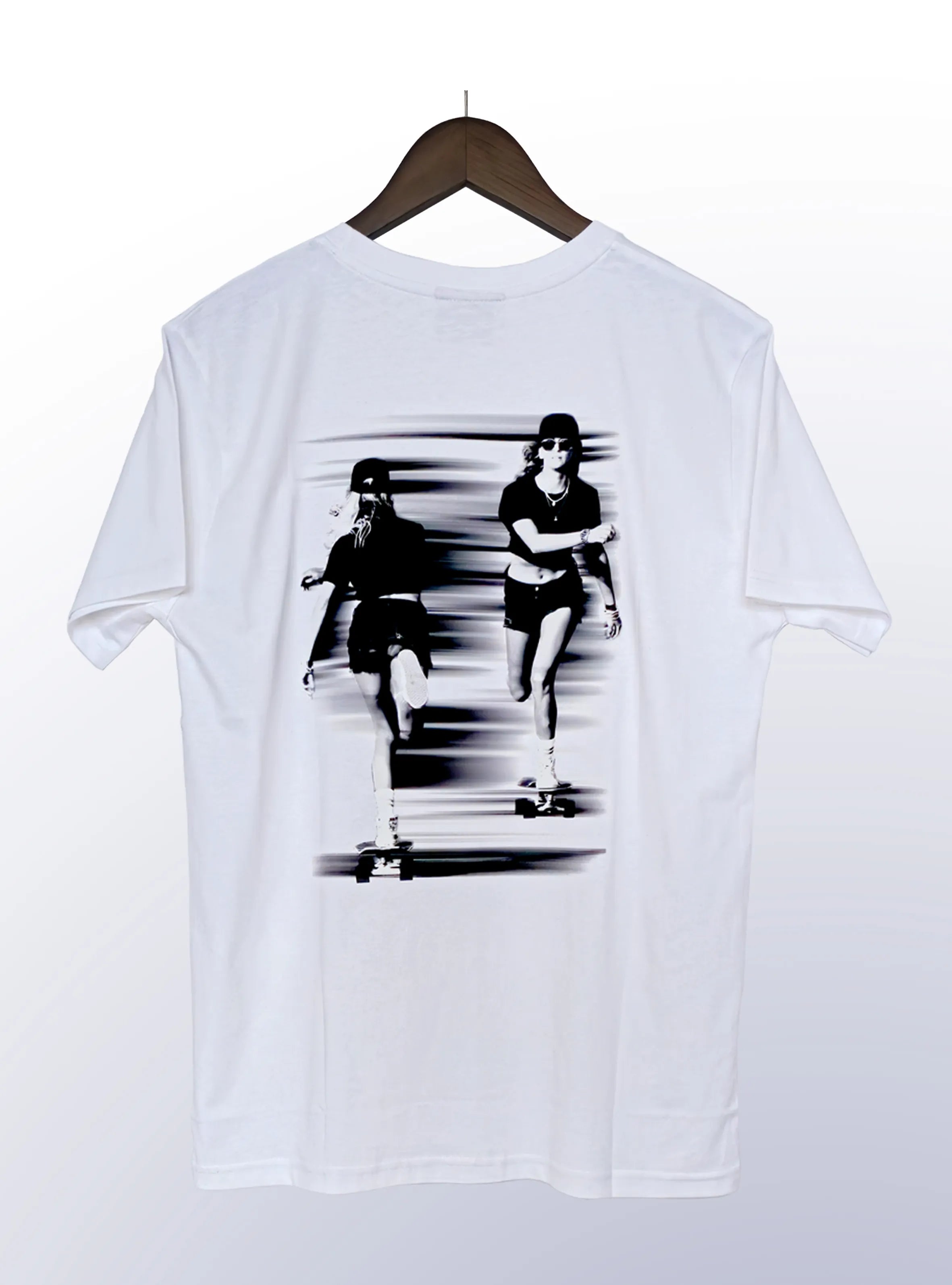 SKATER LIFE – BACK PRINT – WHITE T-SHIRT