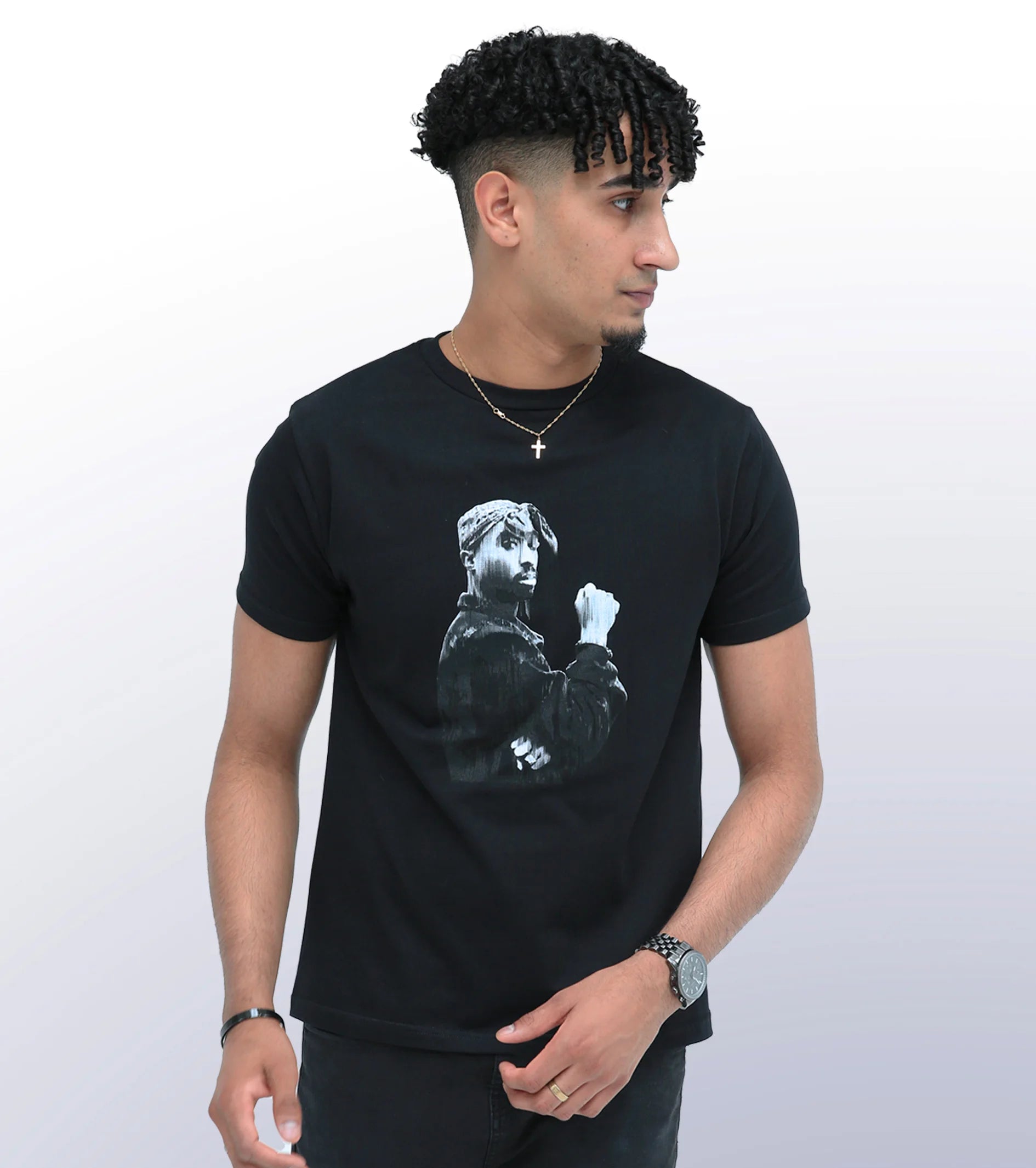 ICON THREE – FRONT PRINT – BLACK T-SHIRT