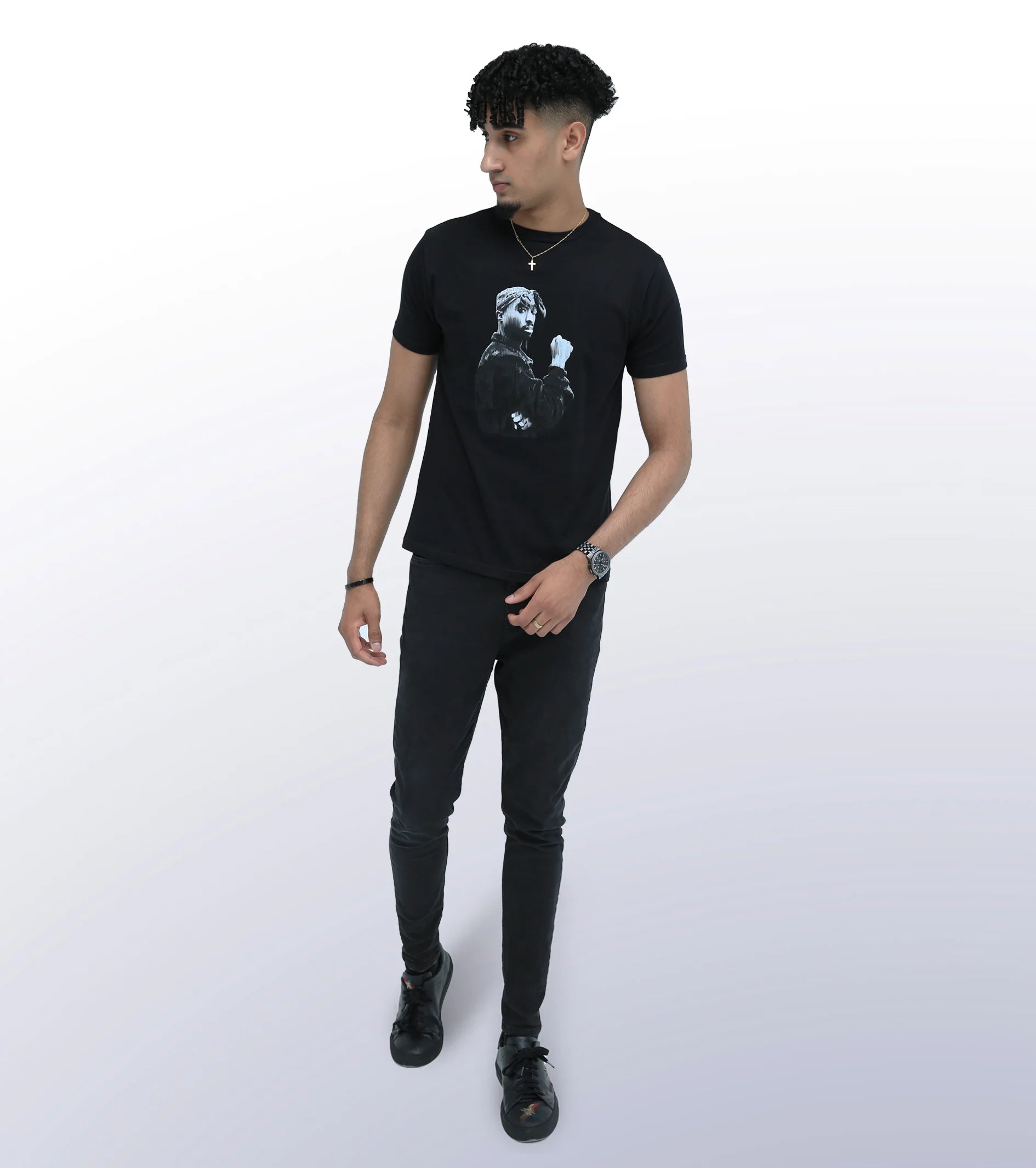 ICON THREE – FRONT PRINT – BLACK T-SHIRT