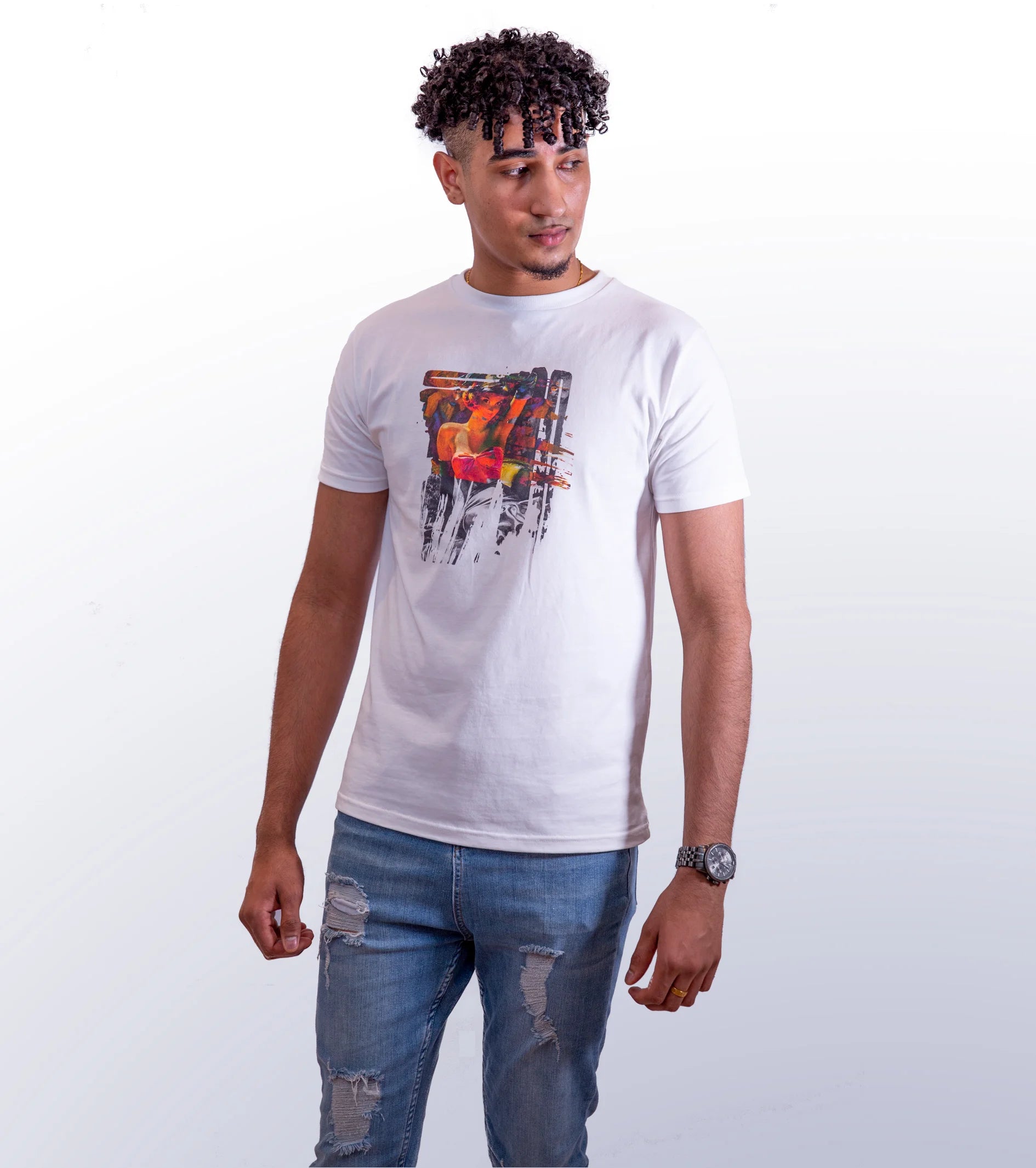 POP STROKE ONE – FRONT PRINT – WHITE T-SHIRT