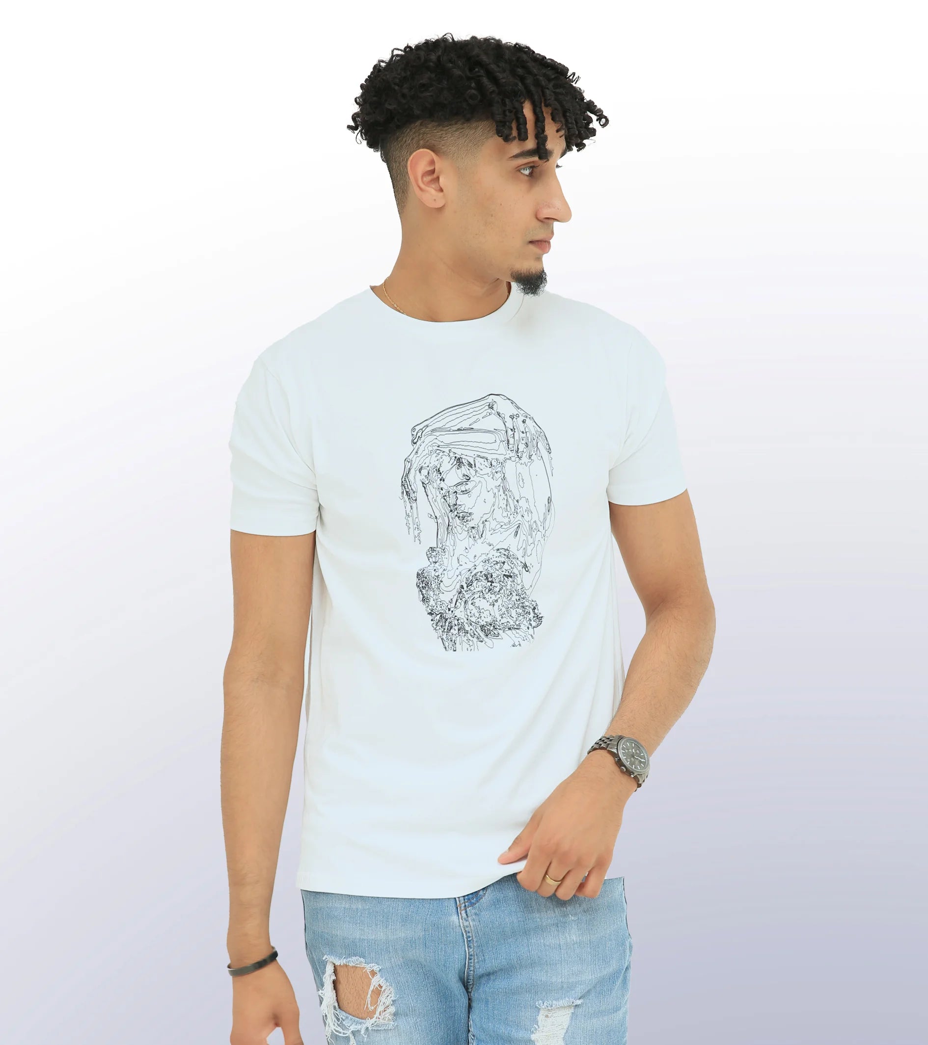 RAIN SHOWER – FRONT PRINT – WHITE T-SHIRT