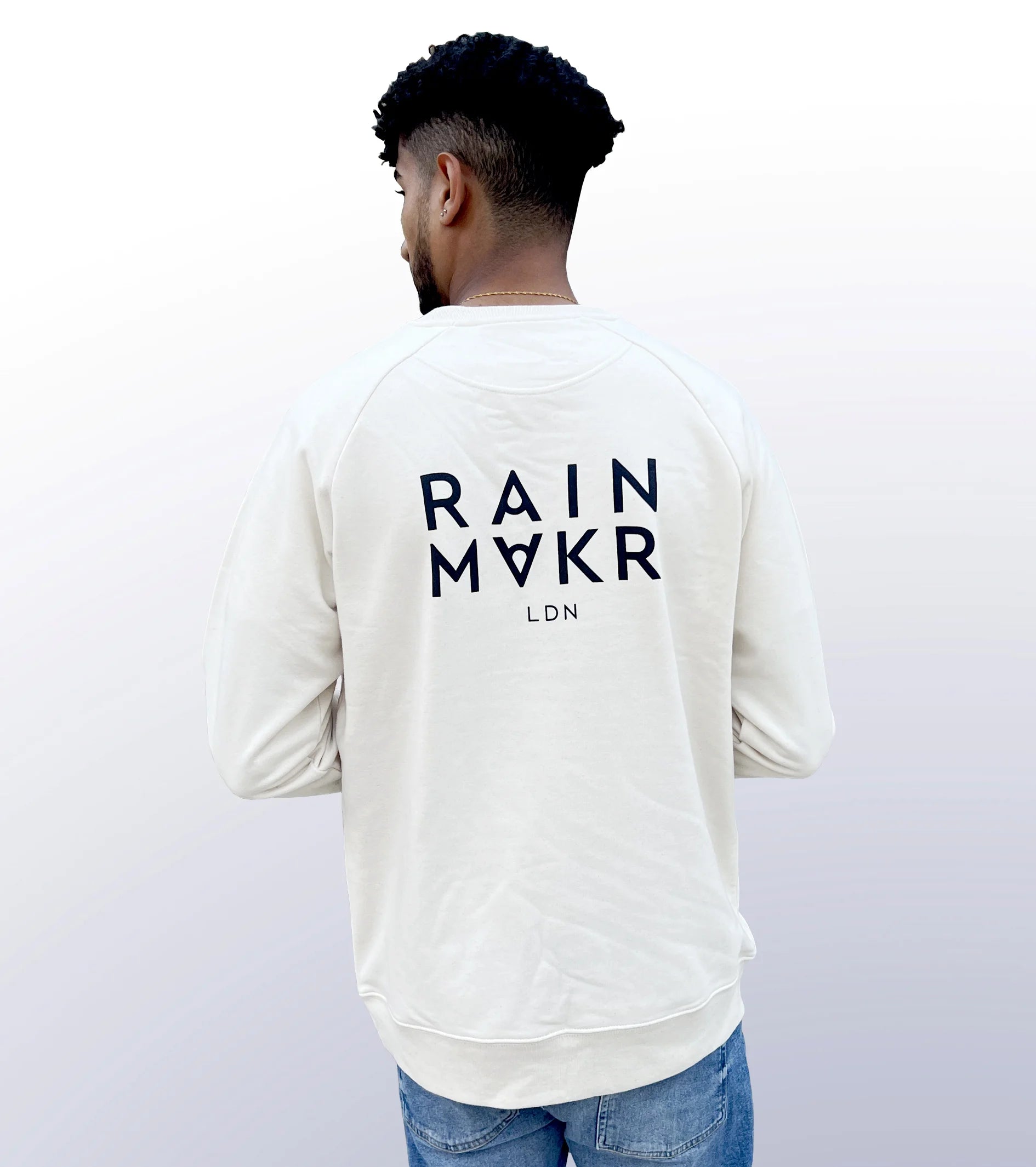 RAINMAKR LDN – BACK PRINT – NATURAL RAW JUMPER