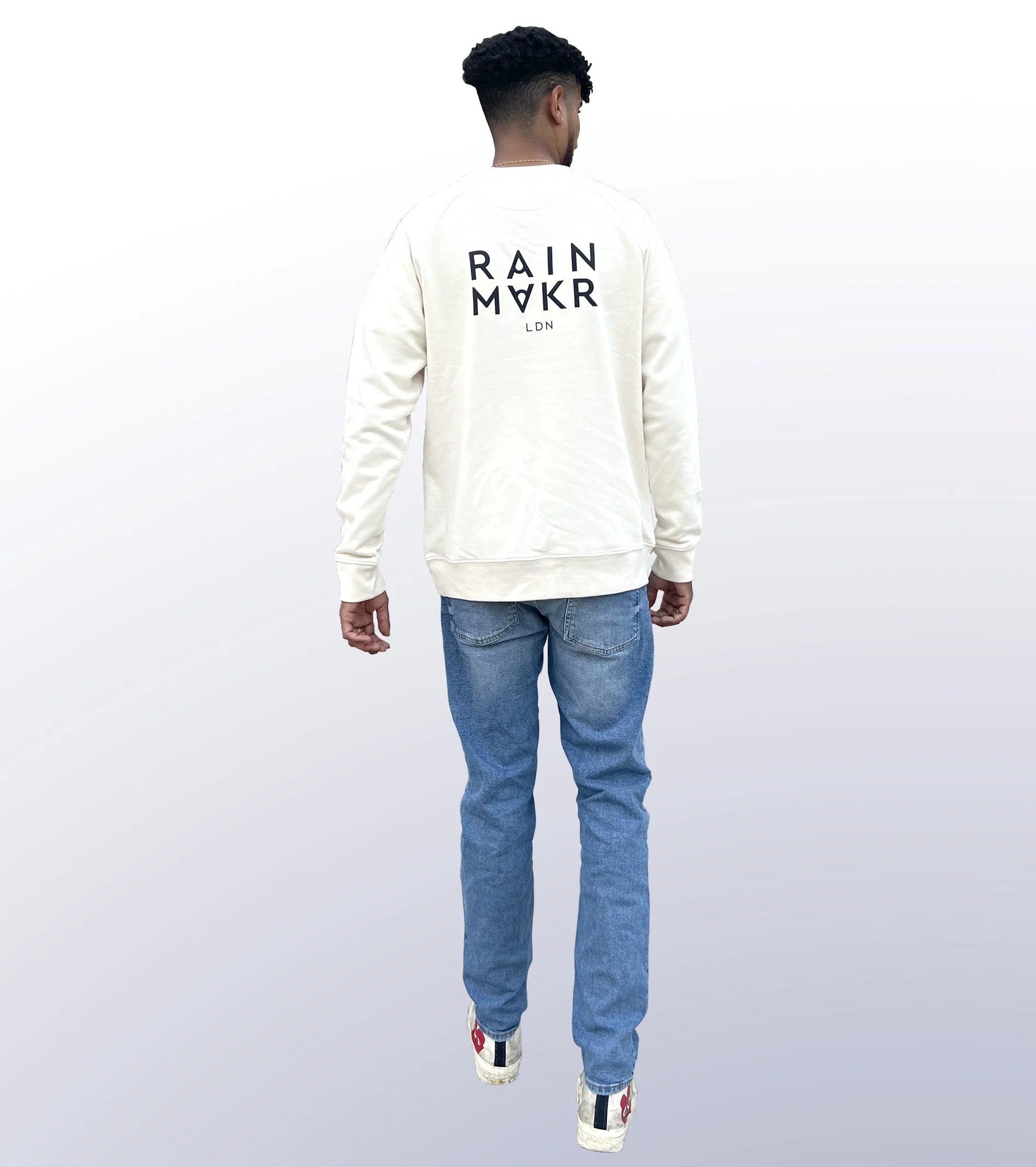 RAINMAKR LDN – BACK PRINT – NATURAL RAW JUMPER