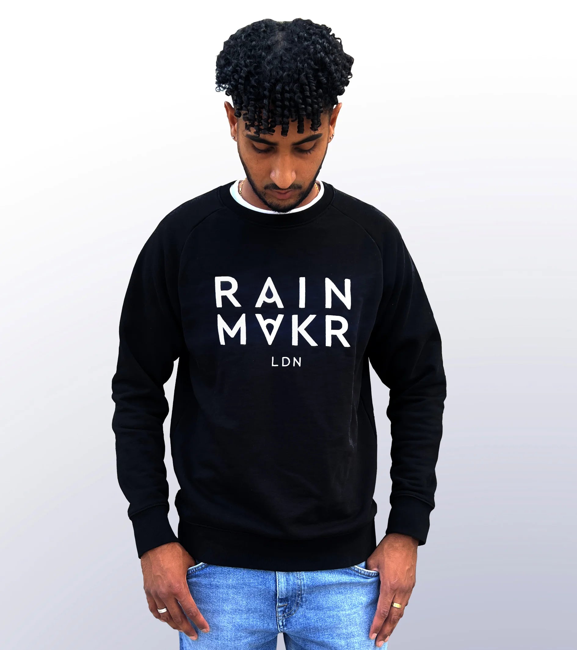 RAINMAKR LDN – FRONT PRINT – BLACK JUMPER