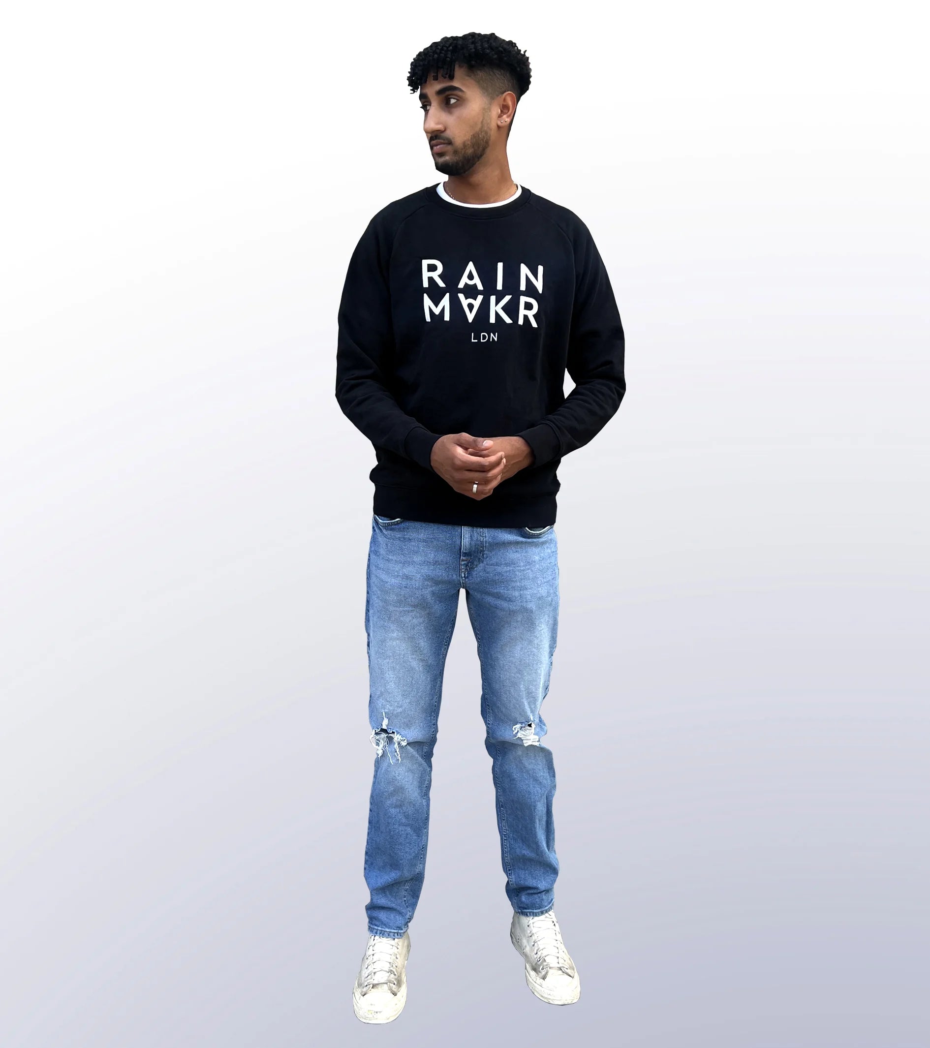 RAINMAKR LDN – FRONT PRINT – BLACK JUMPER