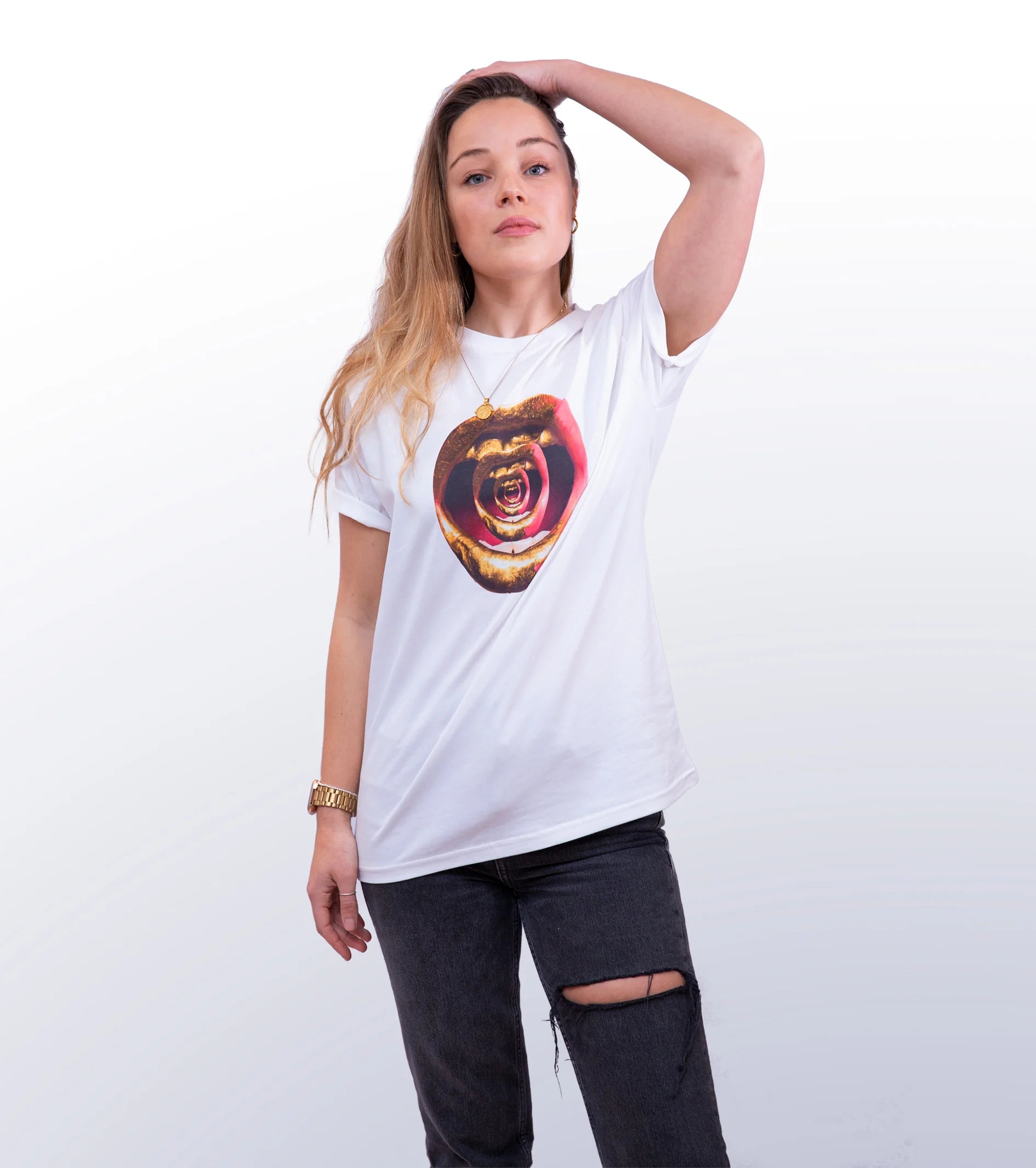 READ MY LIPS – FRONT PRINT – WHITE T-SHIRT